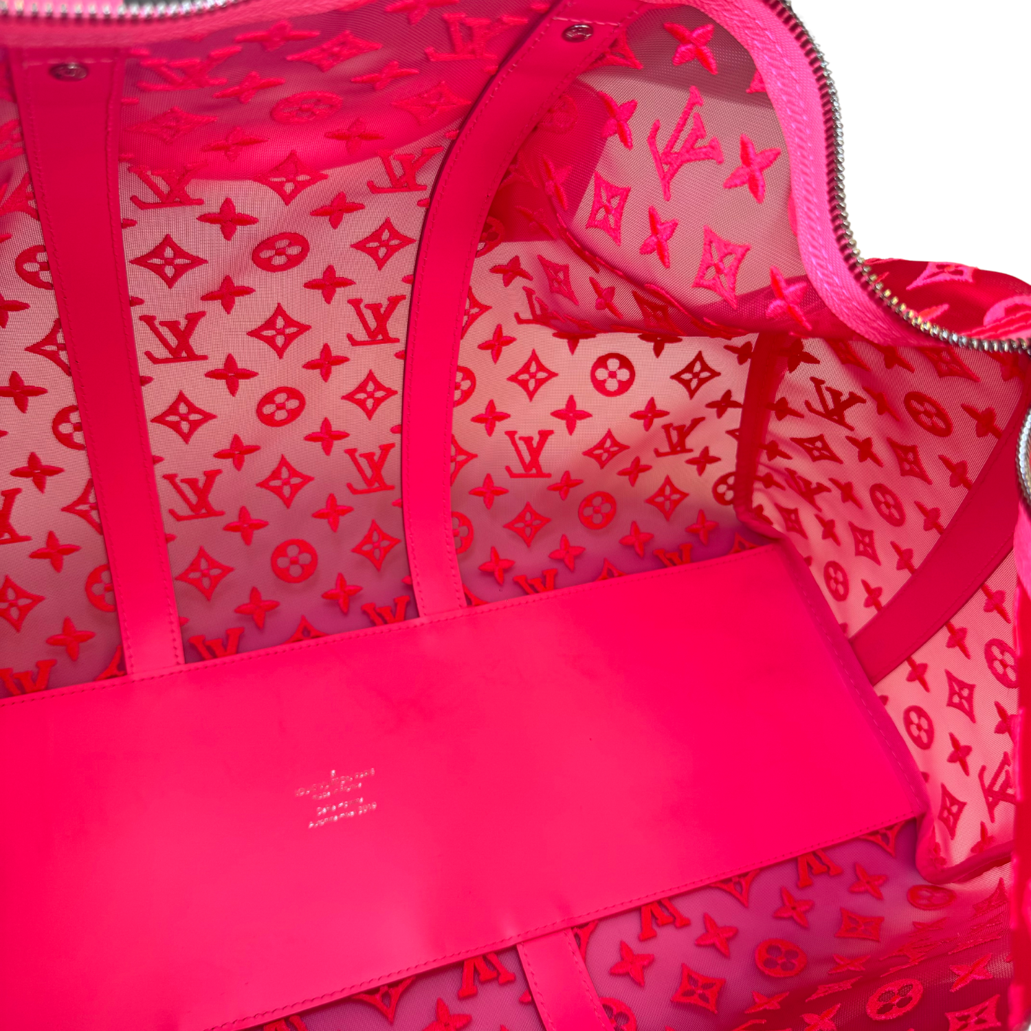 Louis Vuitton Fluo See Through Keepall Bandouliere 50 Rose