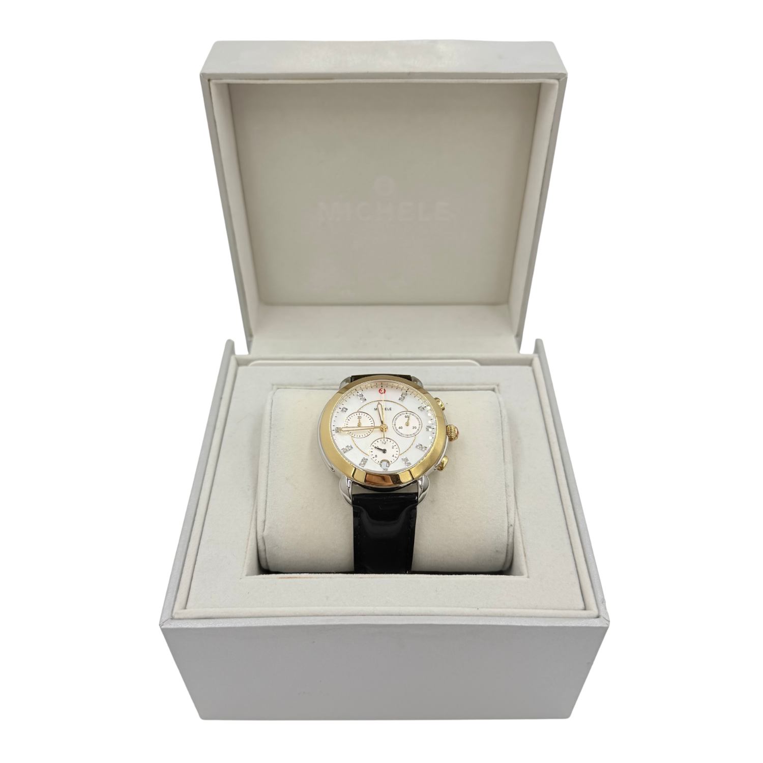 Michele Sidney Chronograph Diamond Two-Tone Silver and Gold