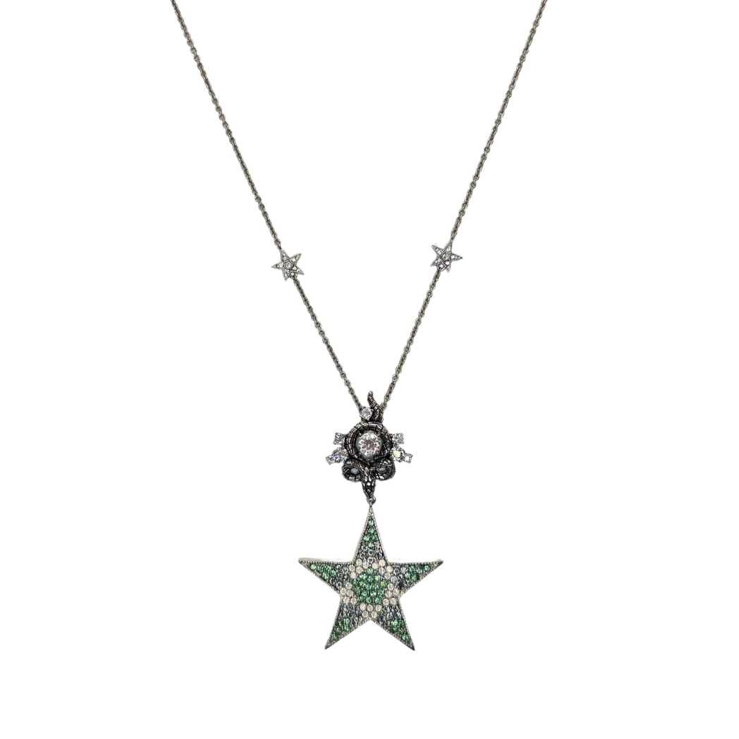 Roberto Cavalli Star Pendant Necklace with Crystals