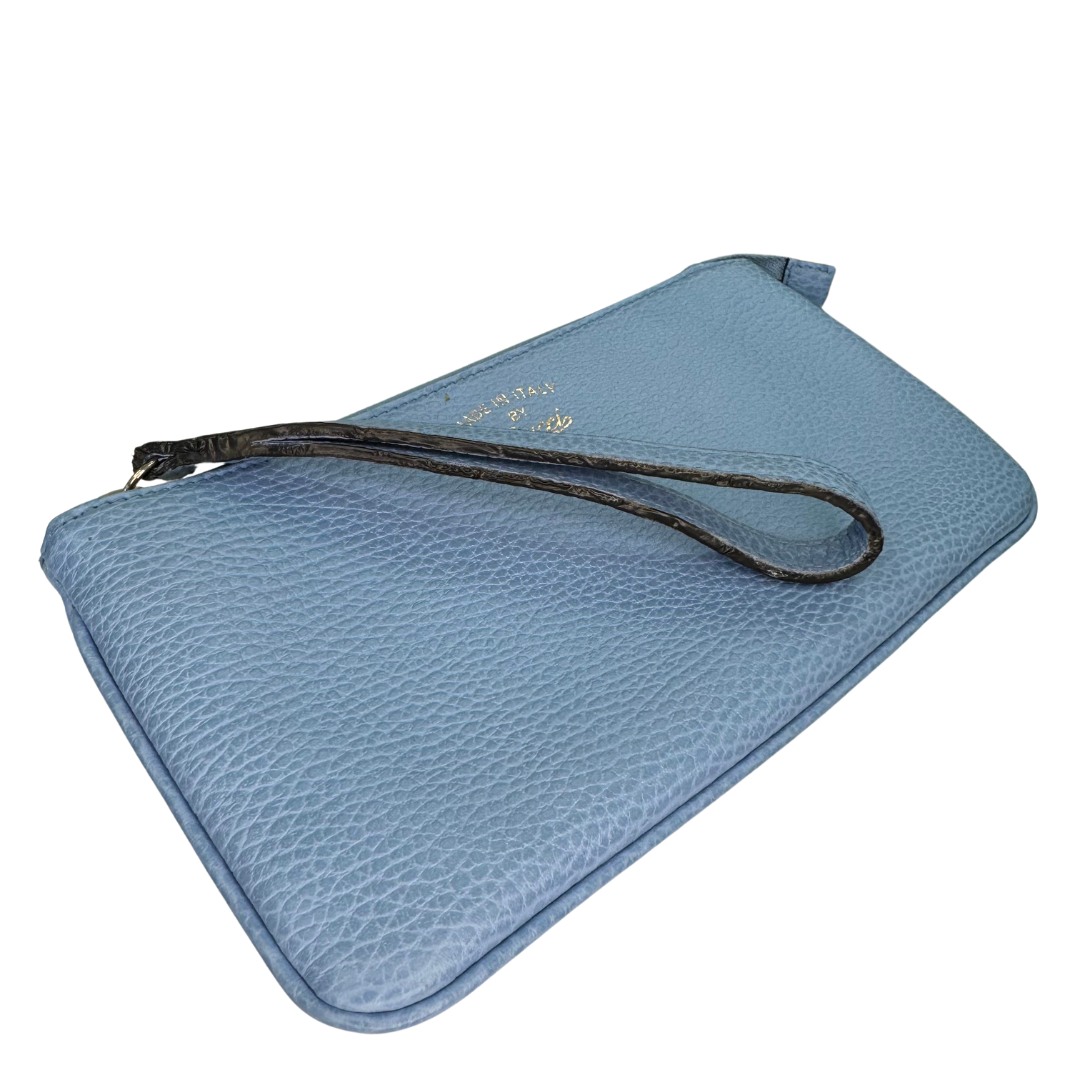 Gucci Blue Leather Swing Pouch