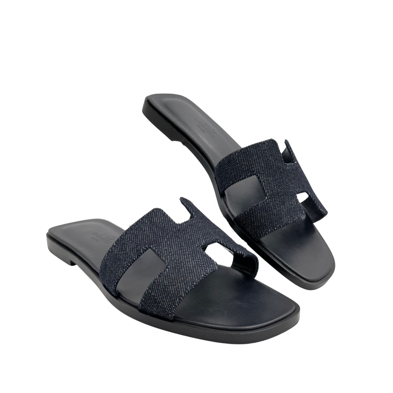 Hermès Oran Sandals Denim Bleu Brut Size 35.5