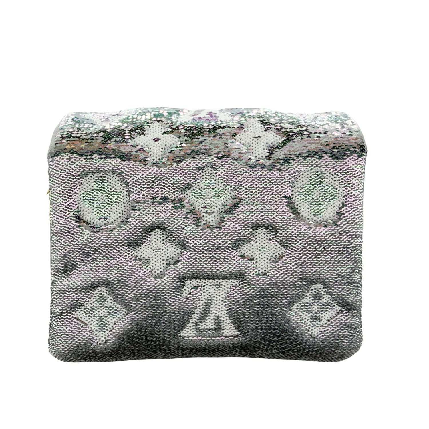 Louis Vuitton Mini Coussin Sequin Belt Bag Metallic Silver