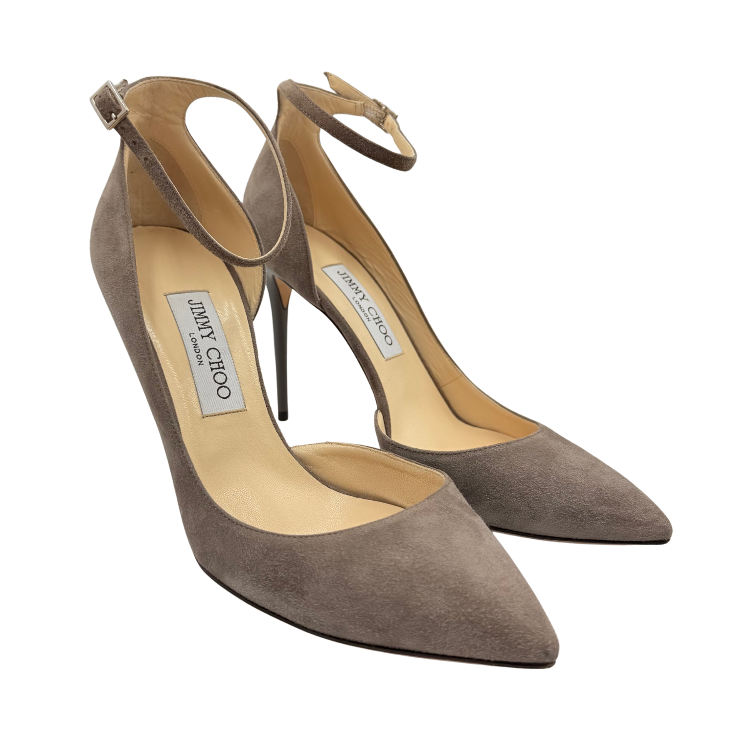 Jimmy Choo Suede D'Orsay Pumps Gray