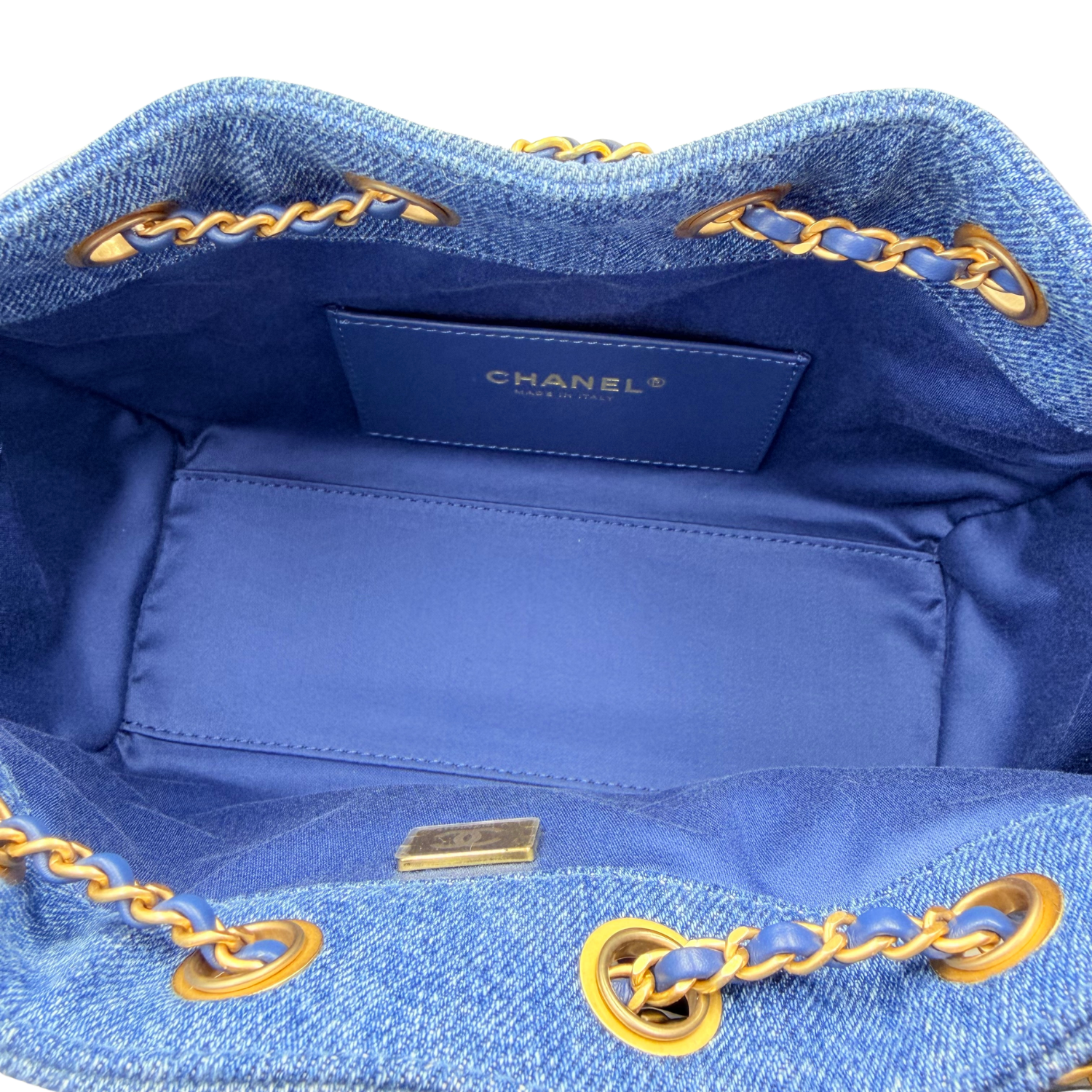 Chanel Mini Quilted Washed Denim Chanel 25 Handbag Blue