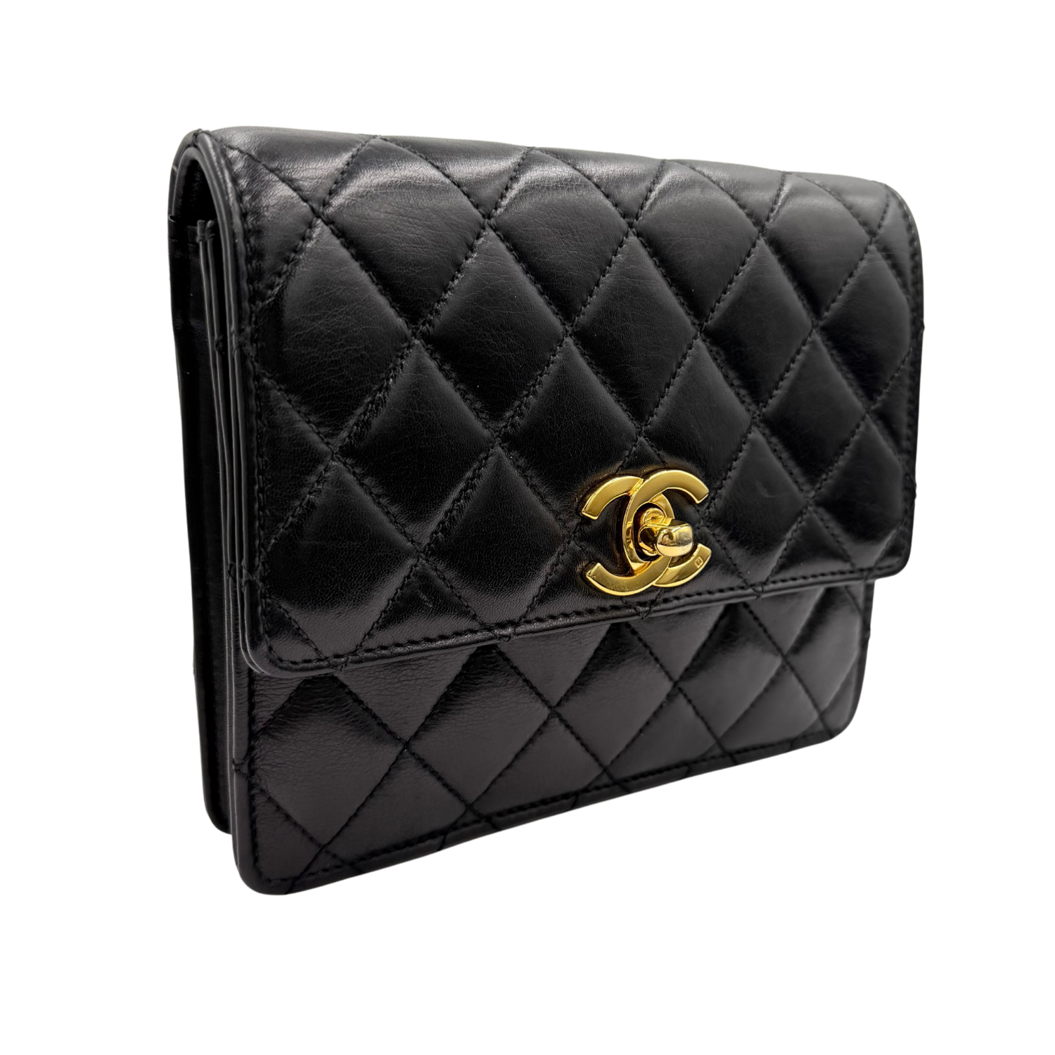 Chanel Vintage Quilted Lambskin Belt Bag Black
