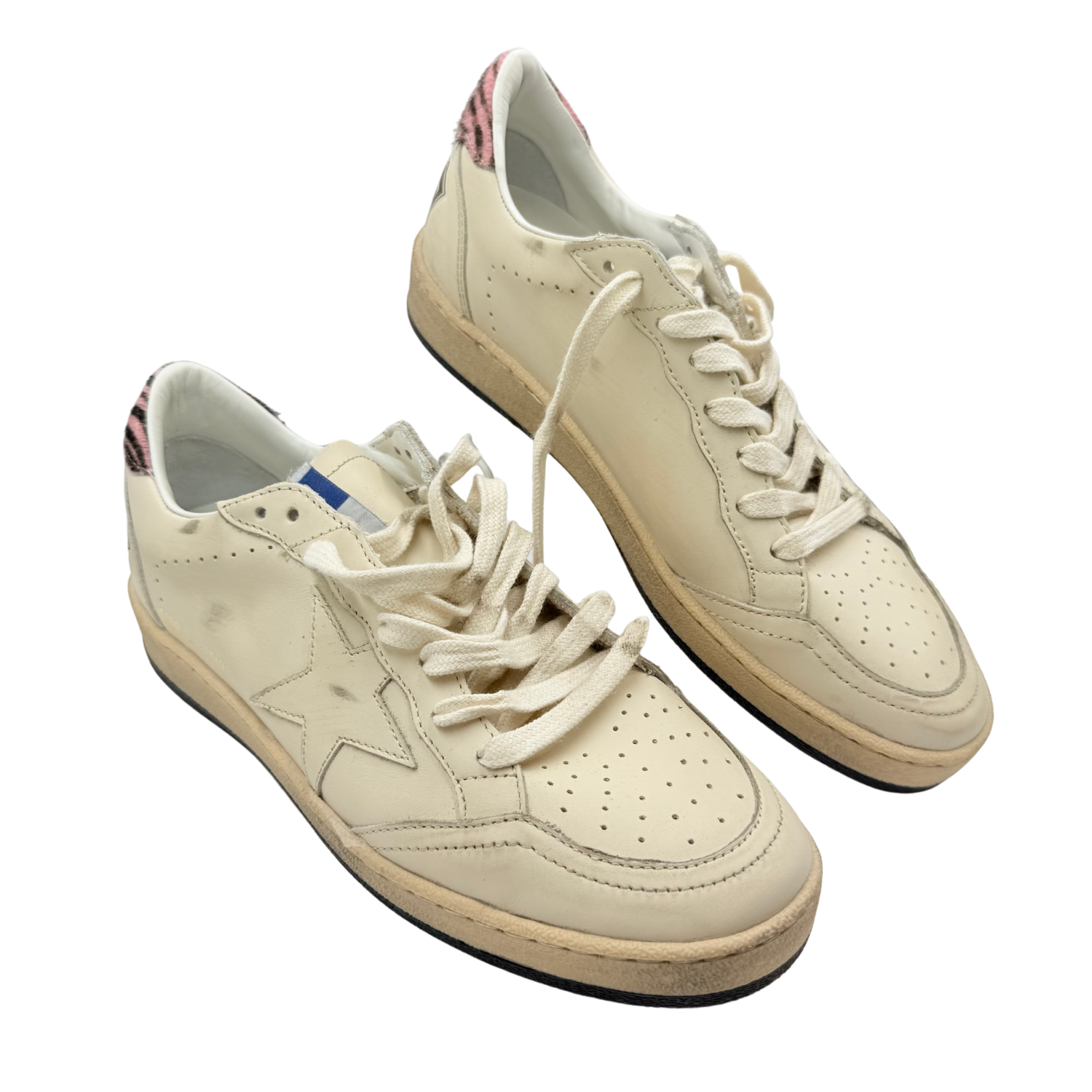 Golden Goose Ball Star LTD Fur Sneakers Cream