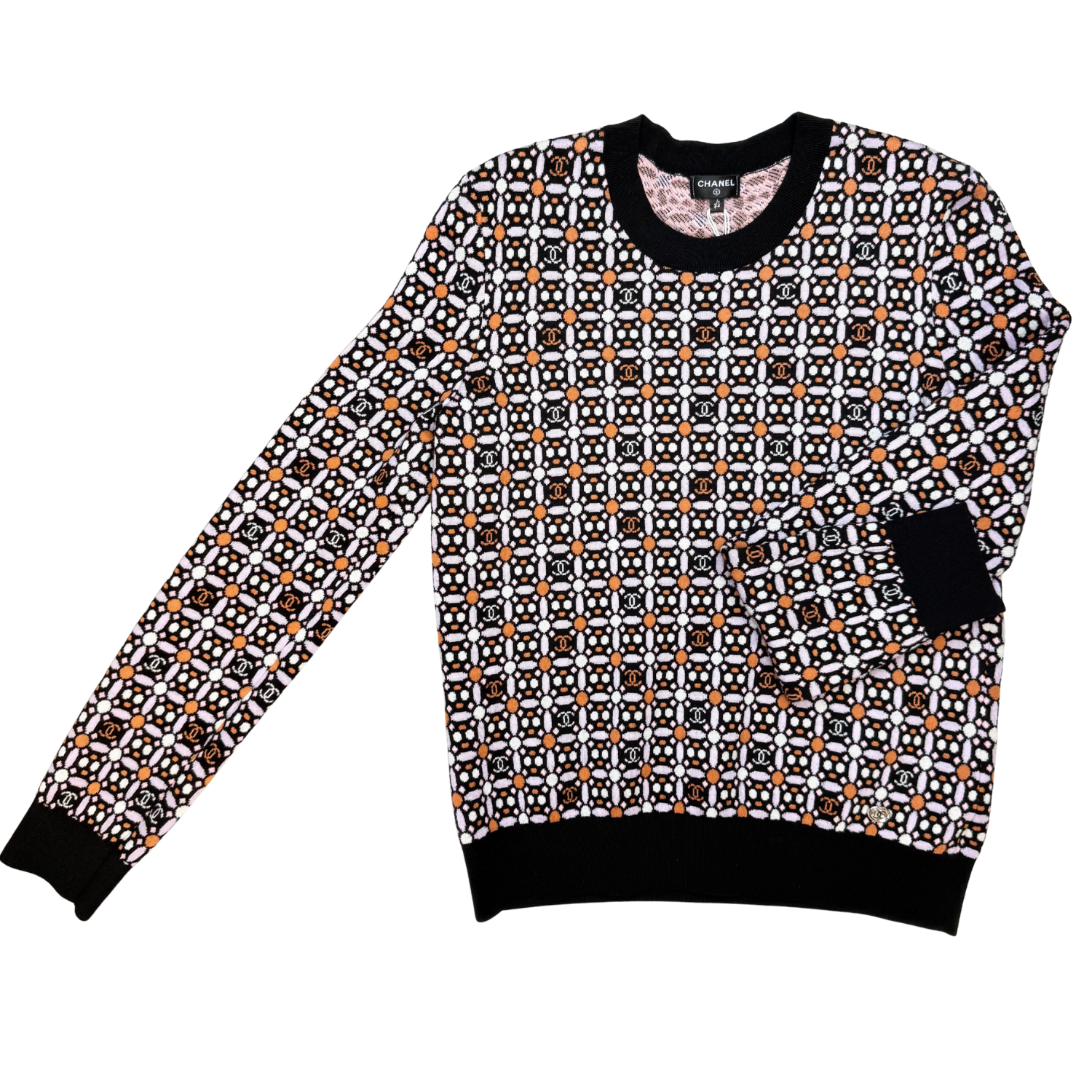 Chanel Metier D'Arte Pullover Sweater Lilac & Multicolor