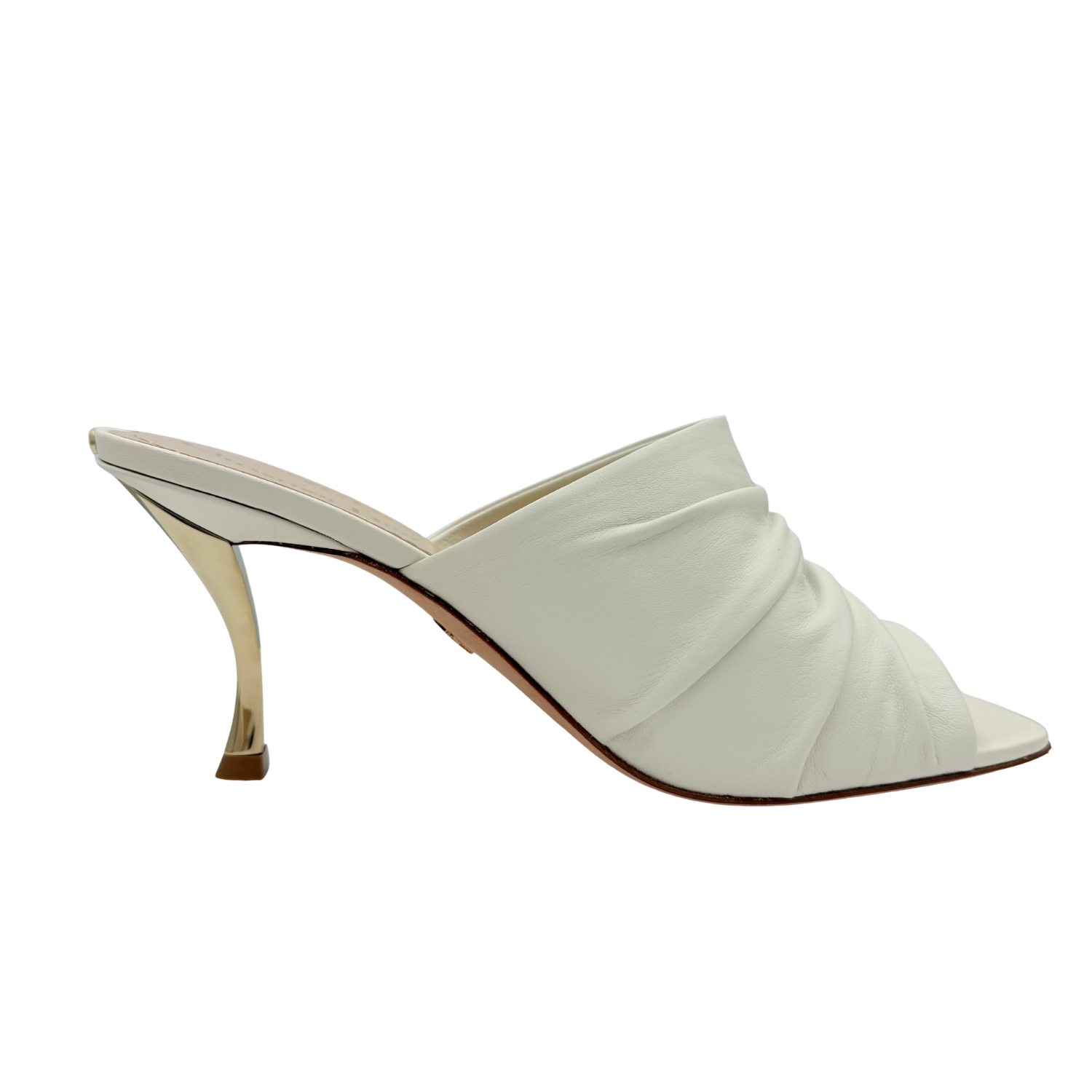 Christian Dior D-Fame Heeled Mule Sandals White