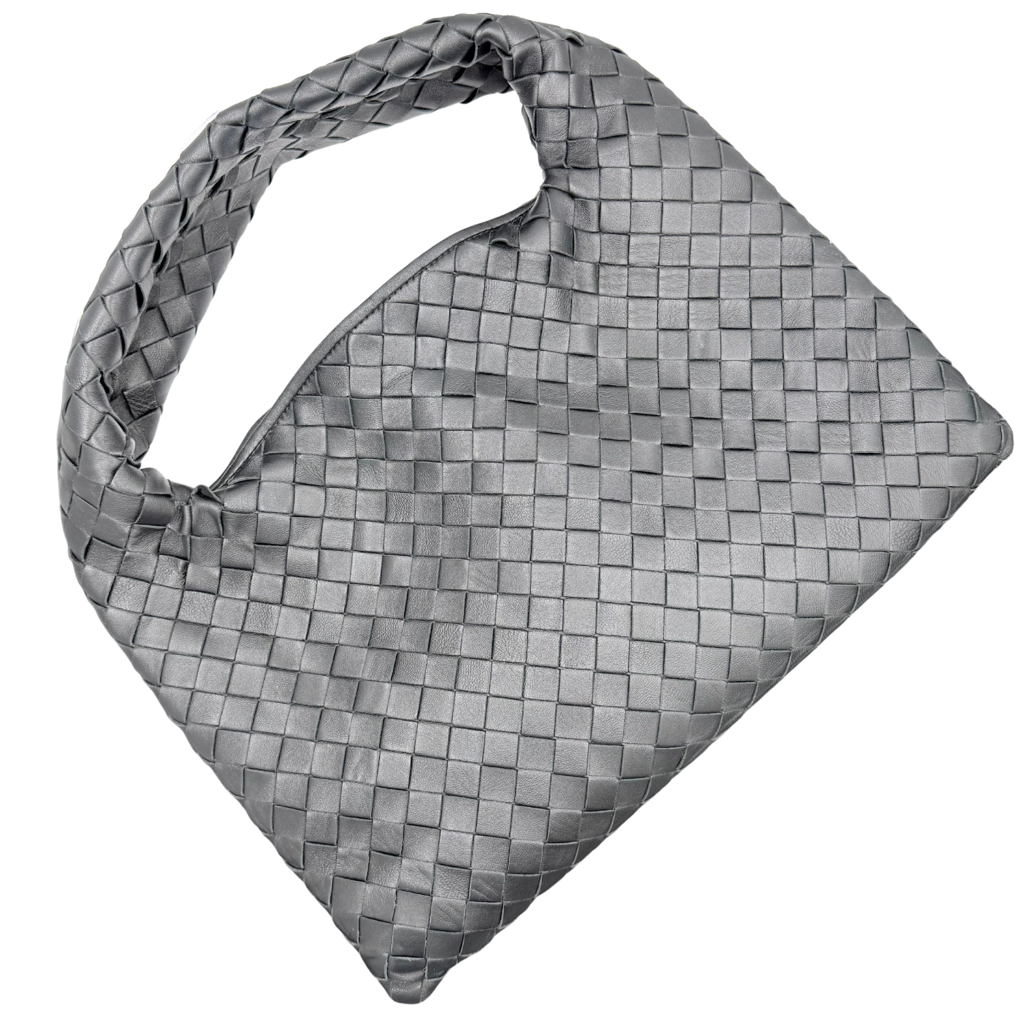 Bottega Veneta Medium Hop Intrecciato Leather Hobo Bag Black