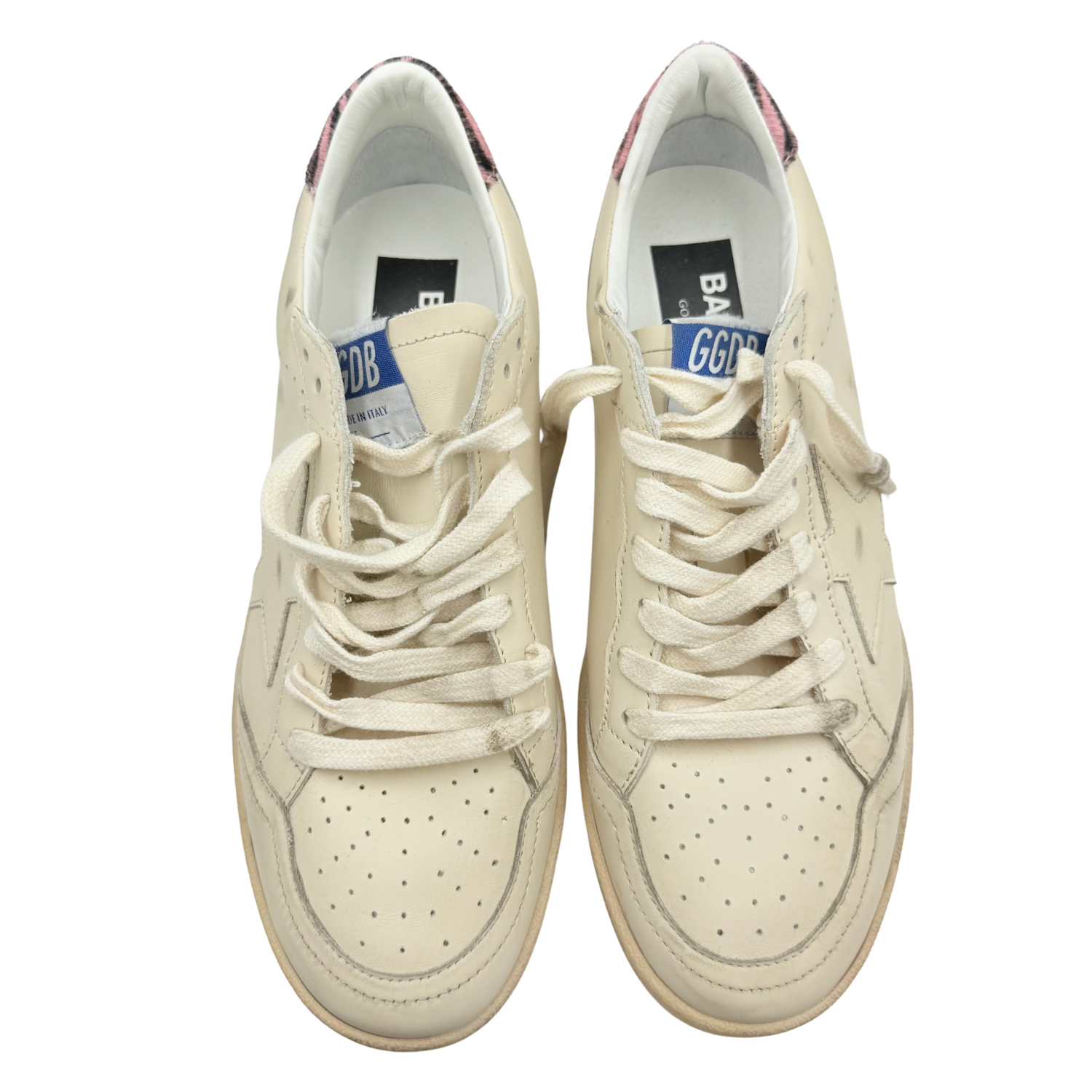 Golden Goose Ball Star LTD Fur Sneakers Cream