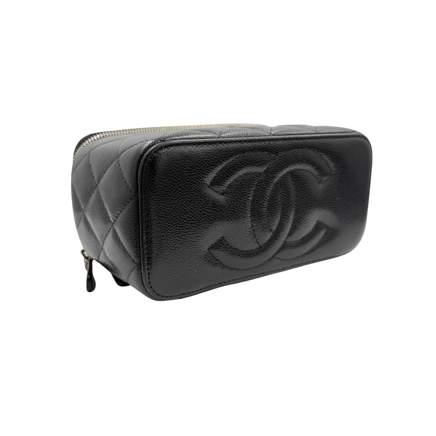 Chanel Medium Quilted Caviar Leather Vanity Case Black