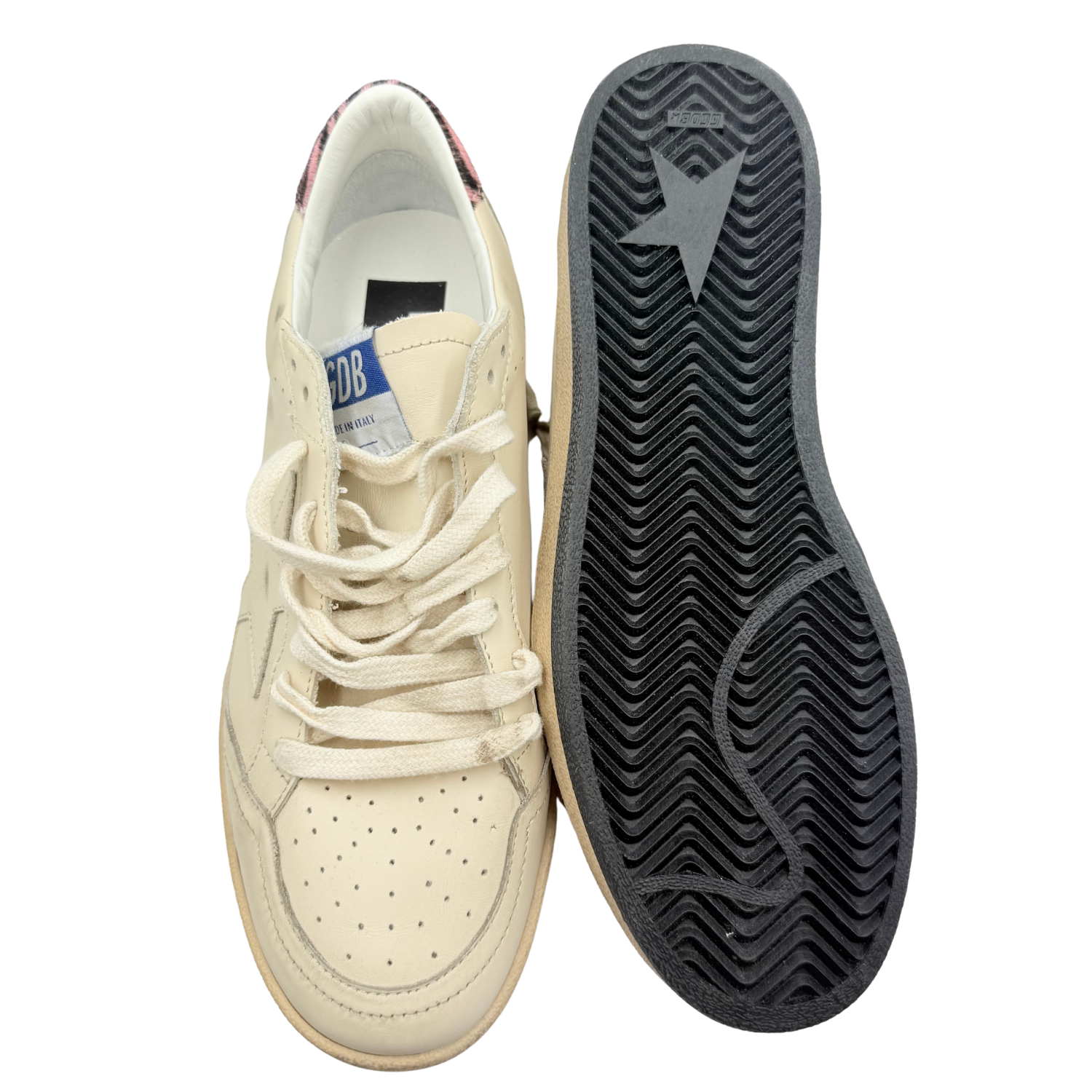 Golden Goose Ball Star LTD Fur Sneakers Cream