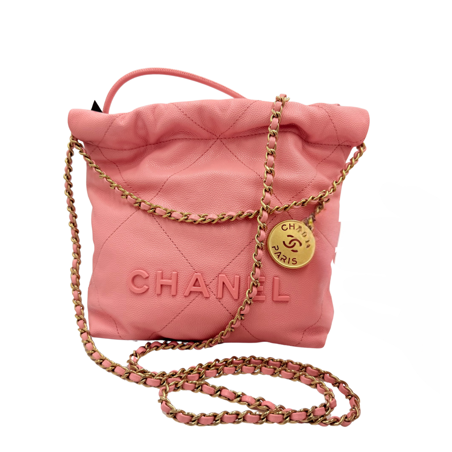 Chanel 22 Mini Hobo Bag Coral Pink