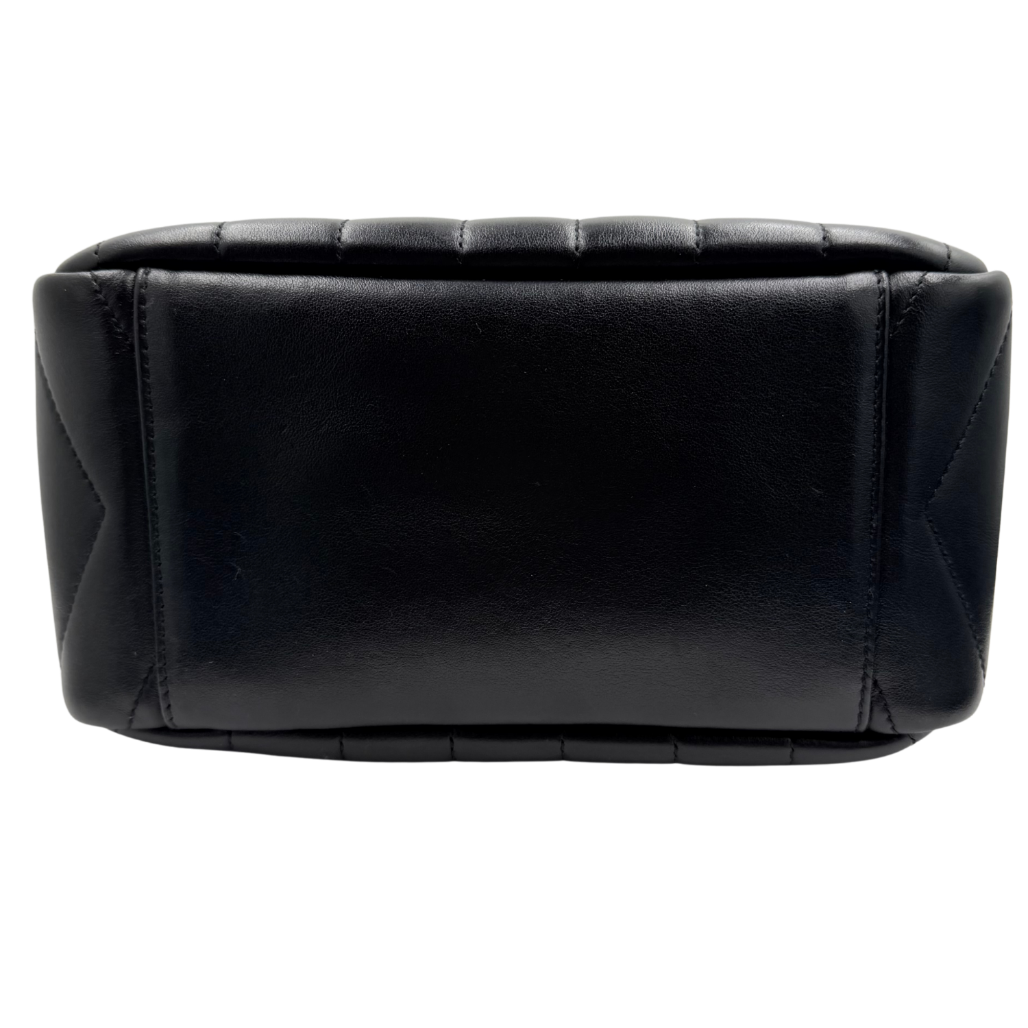 Yves Saint Laurent Calfskin Y Quilted Monogram Medium Loulou Bowling Bag Black