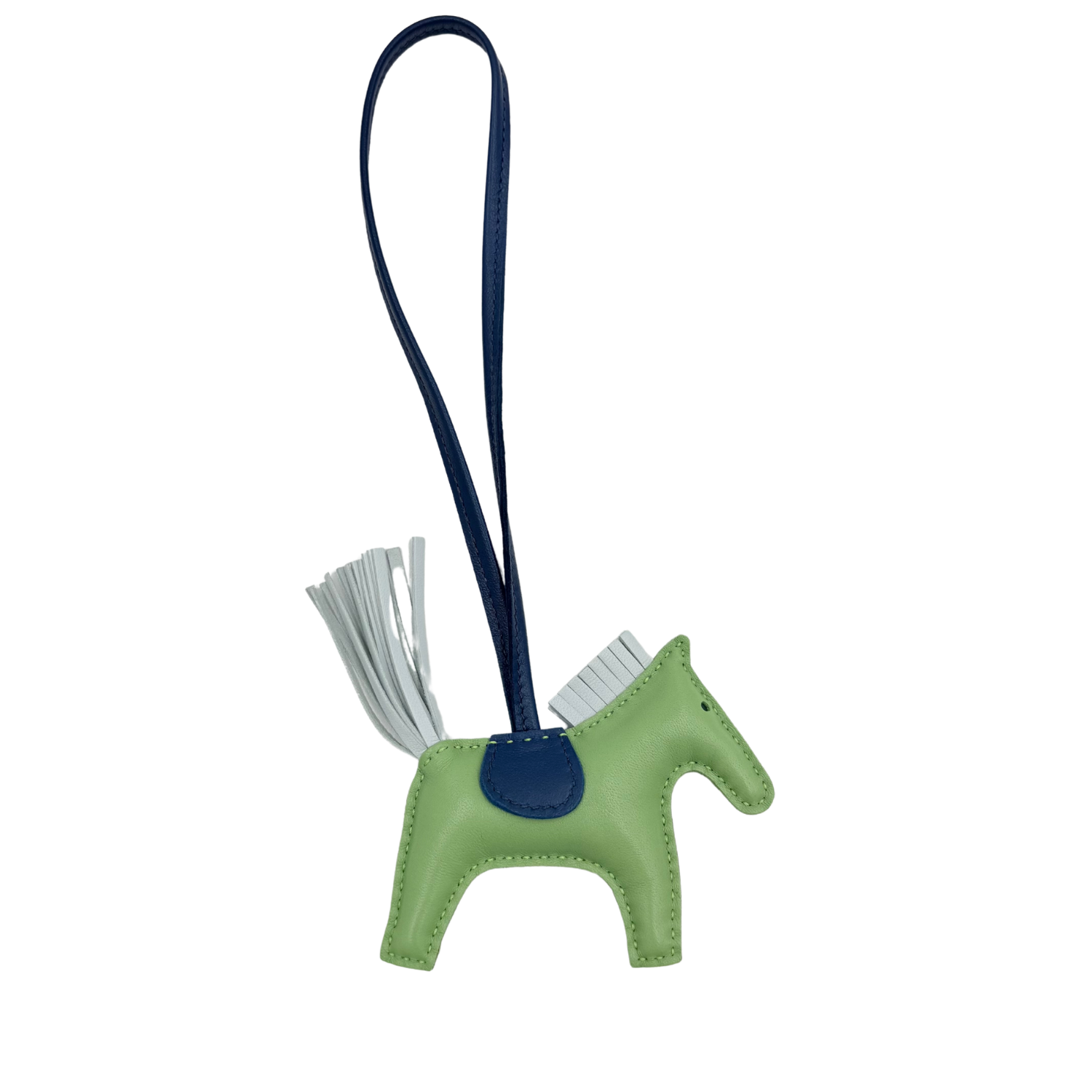 Hermès PM Rodeo Bag Charm Pegase Bleu Saphir, Bleu Brume, Vert Criquet