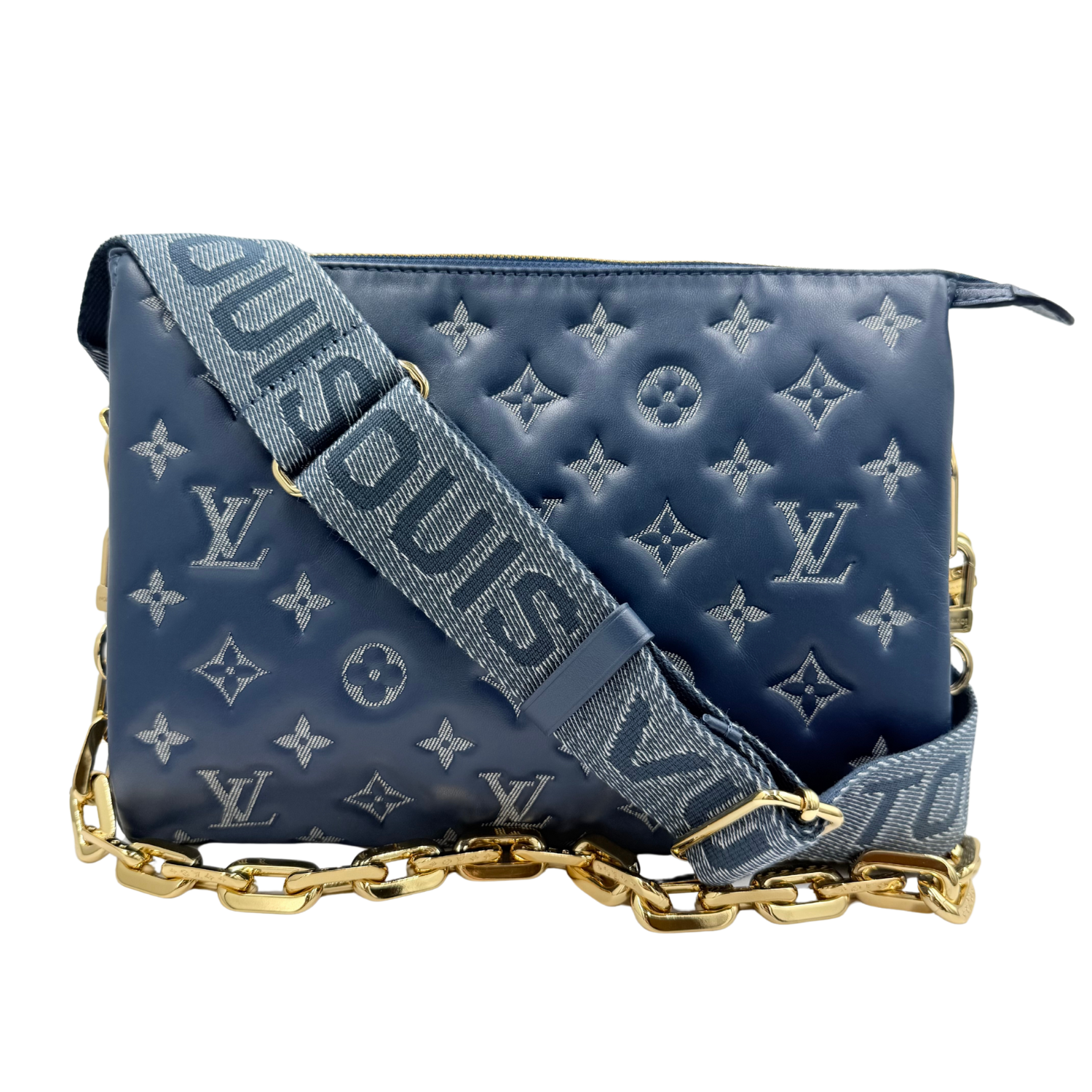 Louis Vuitton Embossed Coussin PM Denim Bleu