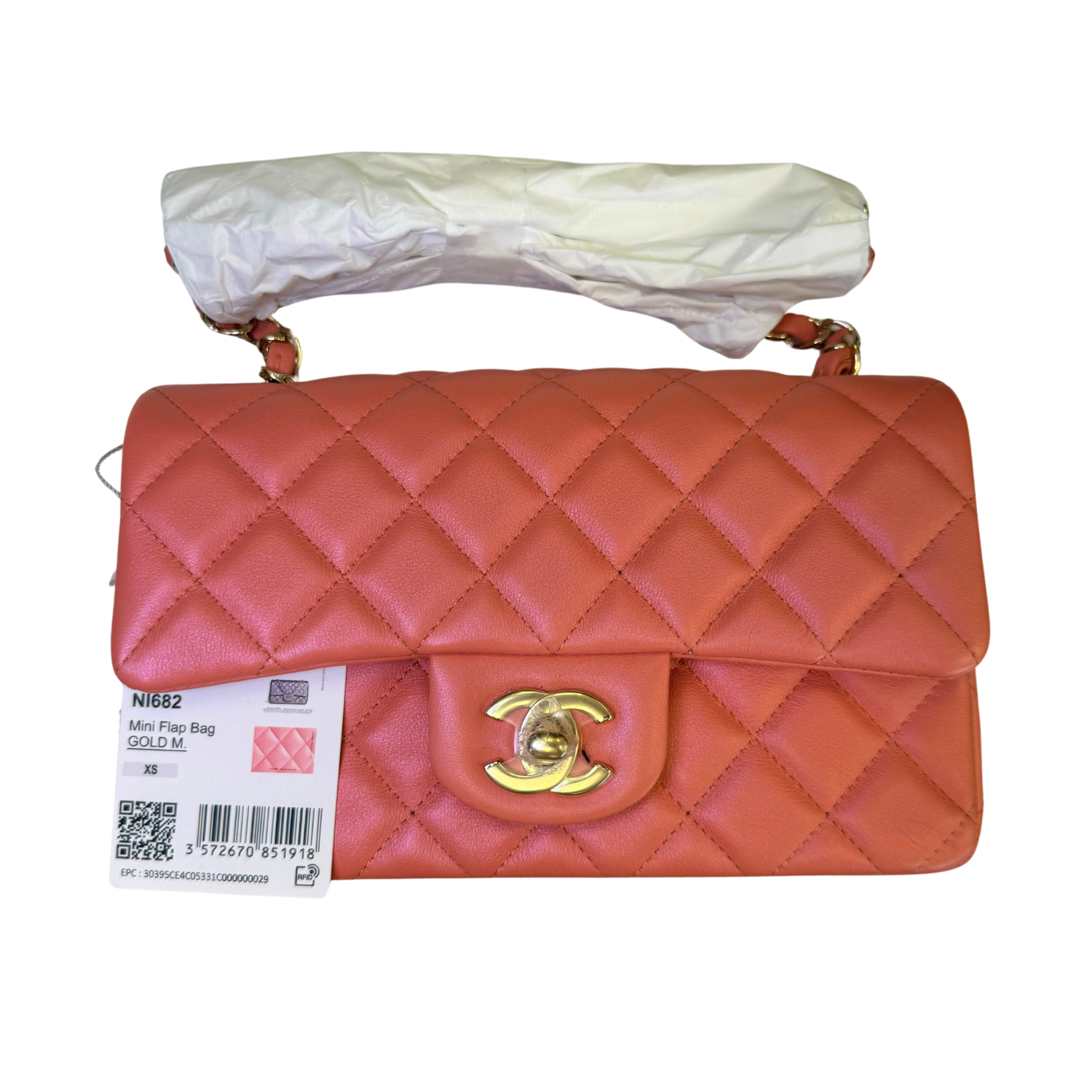 Chanel Classic Single Flap Bag Quilted Leather Mini Pink