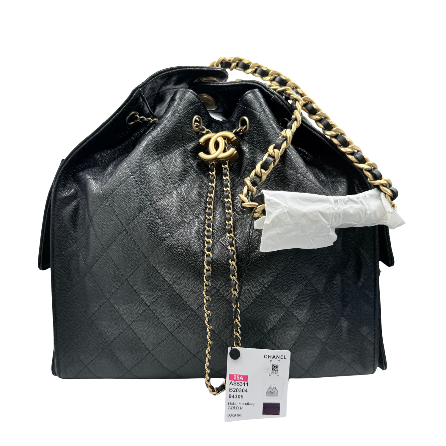Chanel 25 Large Hobo Handbag Black