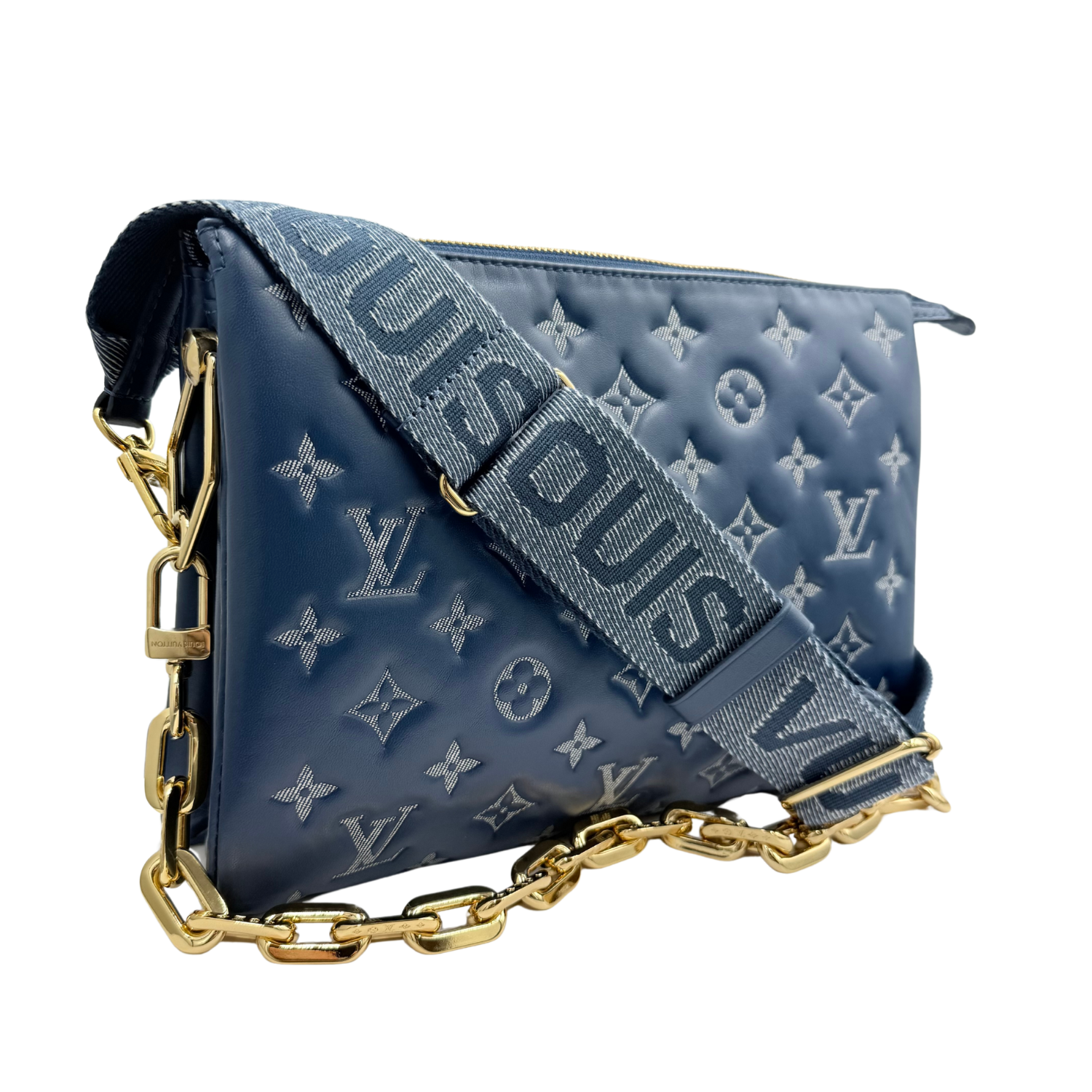 Louis Vuitton Embossed Coussin PM Denim Bleu