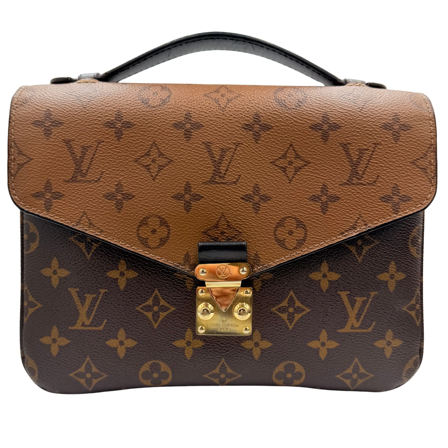 Medium Reversed Monogram Canvas Metis Bag Brown