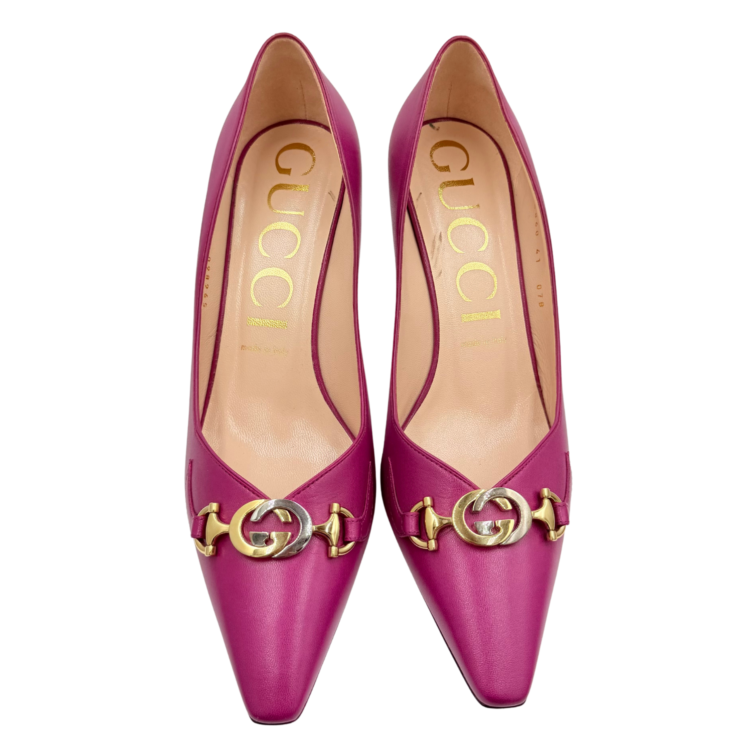 Gucci GG Zumi Leather Pump Magenta