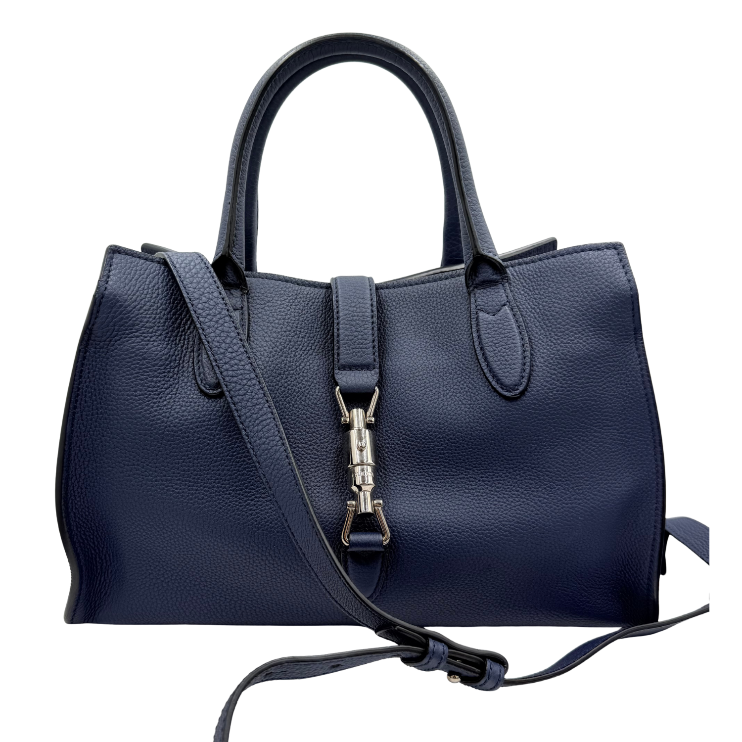 Gucci Small Leather Jackie Soft Tote Bag Navy