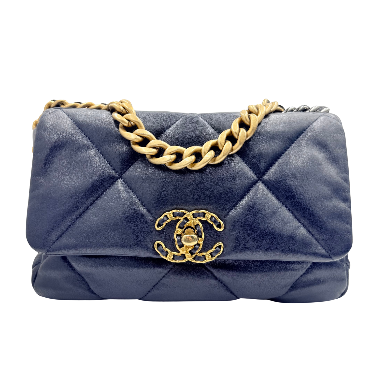 Chanel 19 Medium Flap Bag Navy
