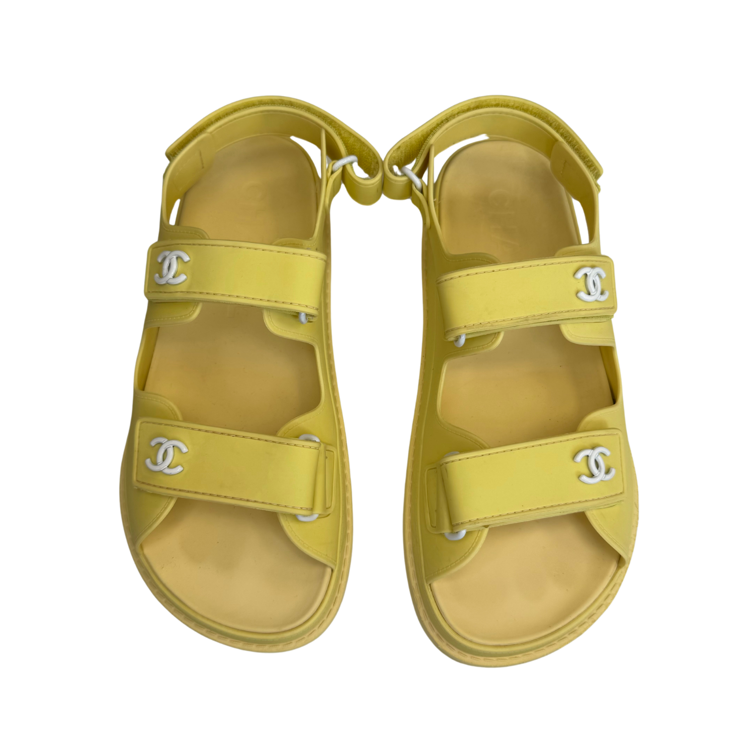 Chanel Rubber Dad Sandals Yellow