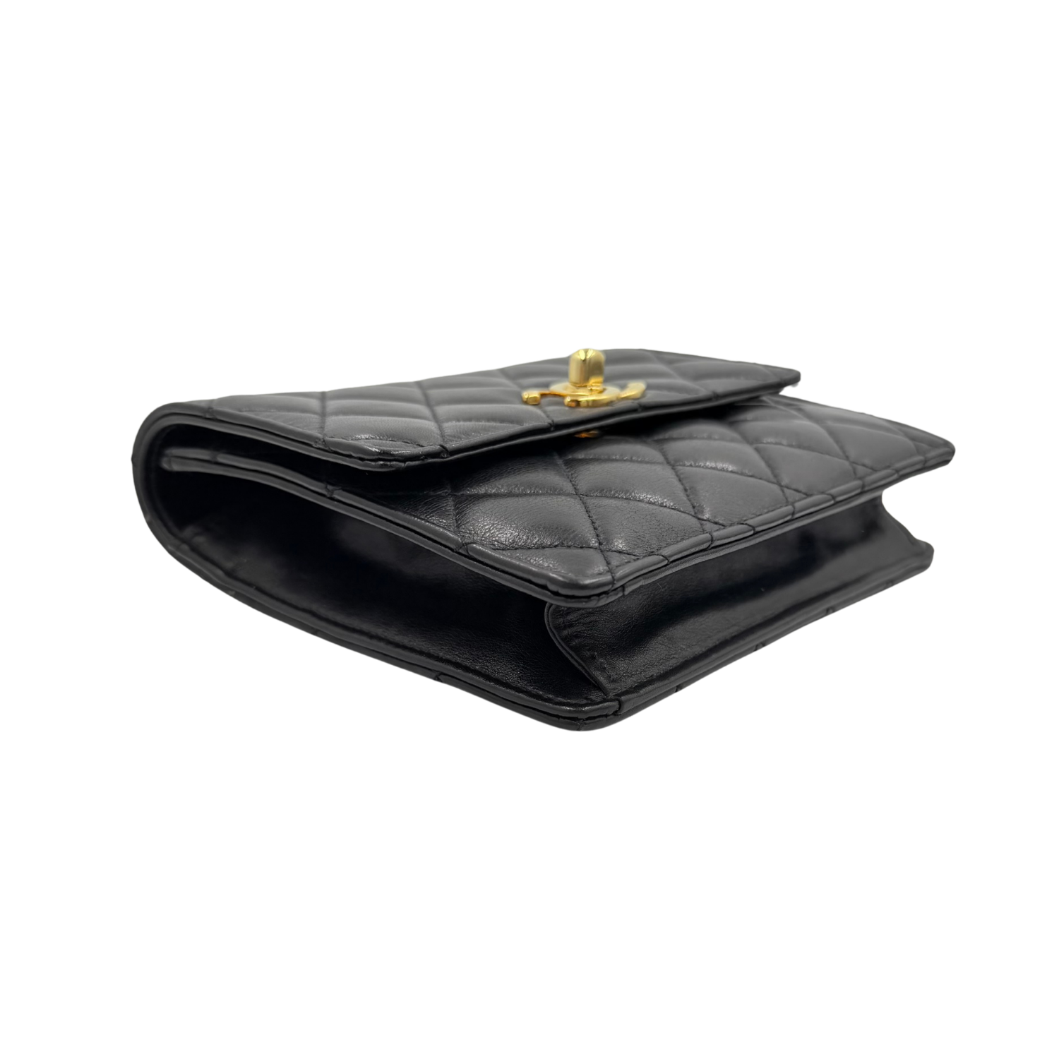 Chanel Vintage Quilted Lambskin Belt Bag Black