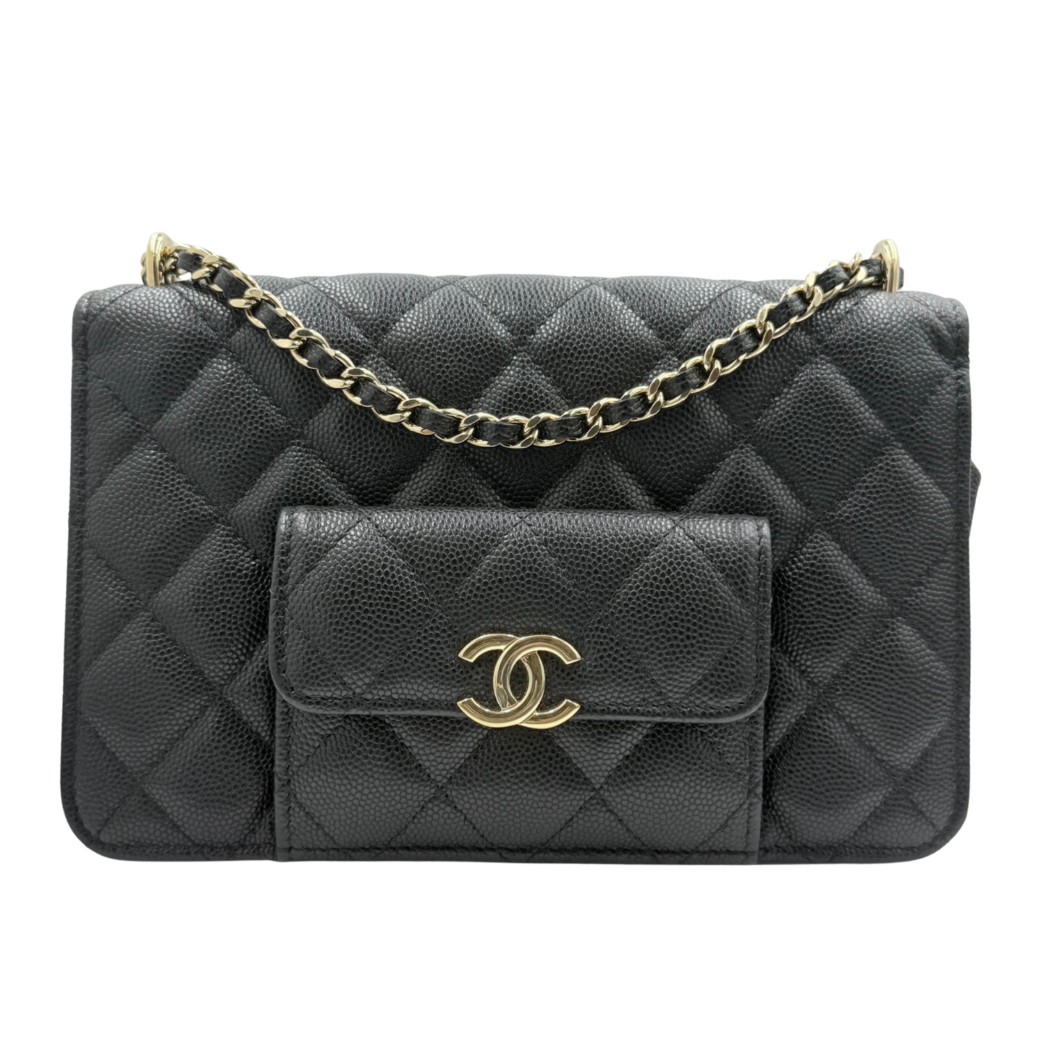 Chanel Pocket Twins Wallet On Chain Black