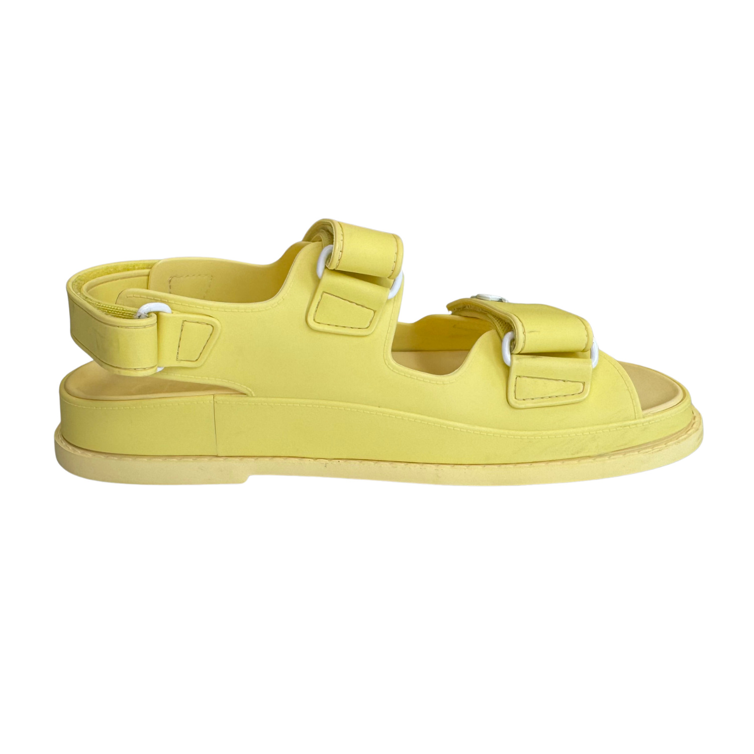 Chanel Rubber Dad Sandals Yellow