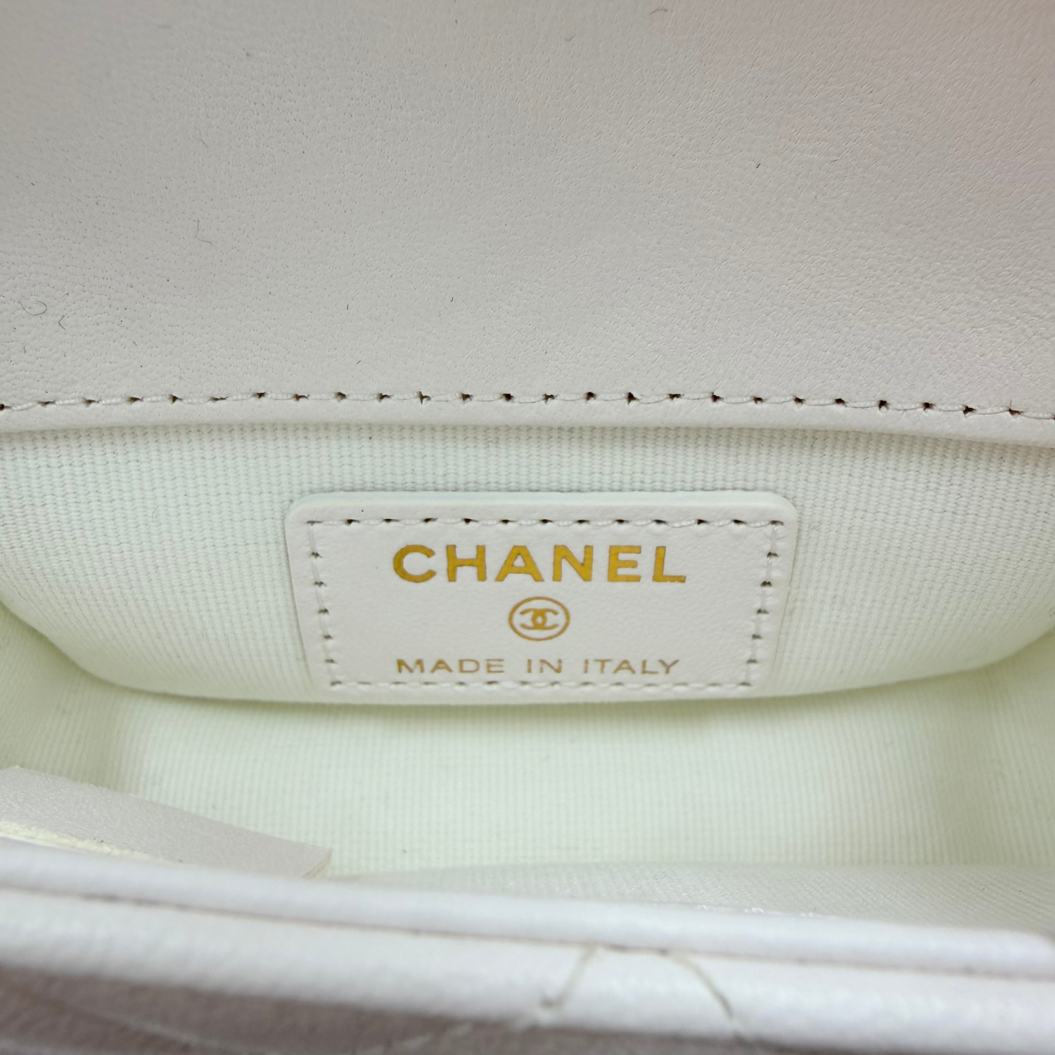 Chanel Mini Graphic Frame Flap Crossbody Bag White and Black