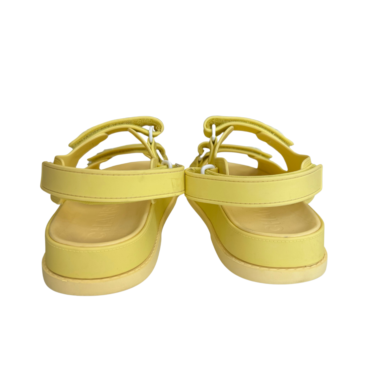 Chanel Rubber Dad Sandals Yellow