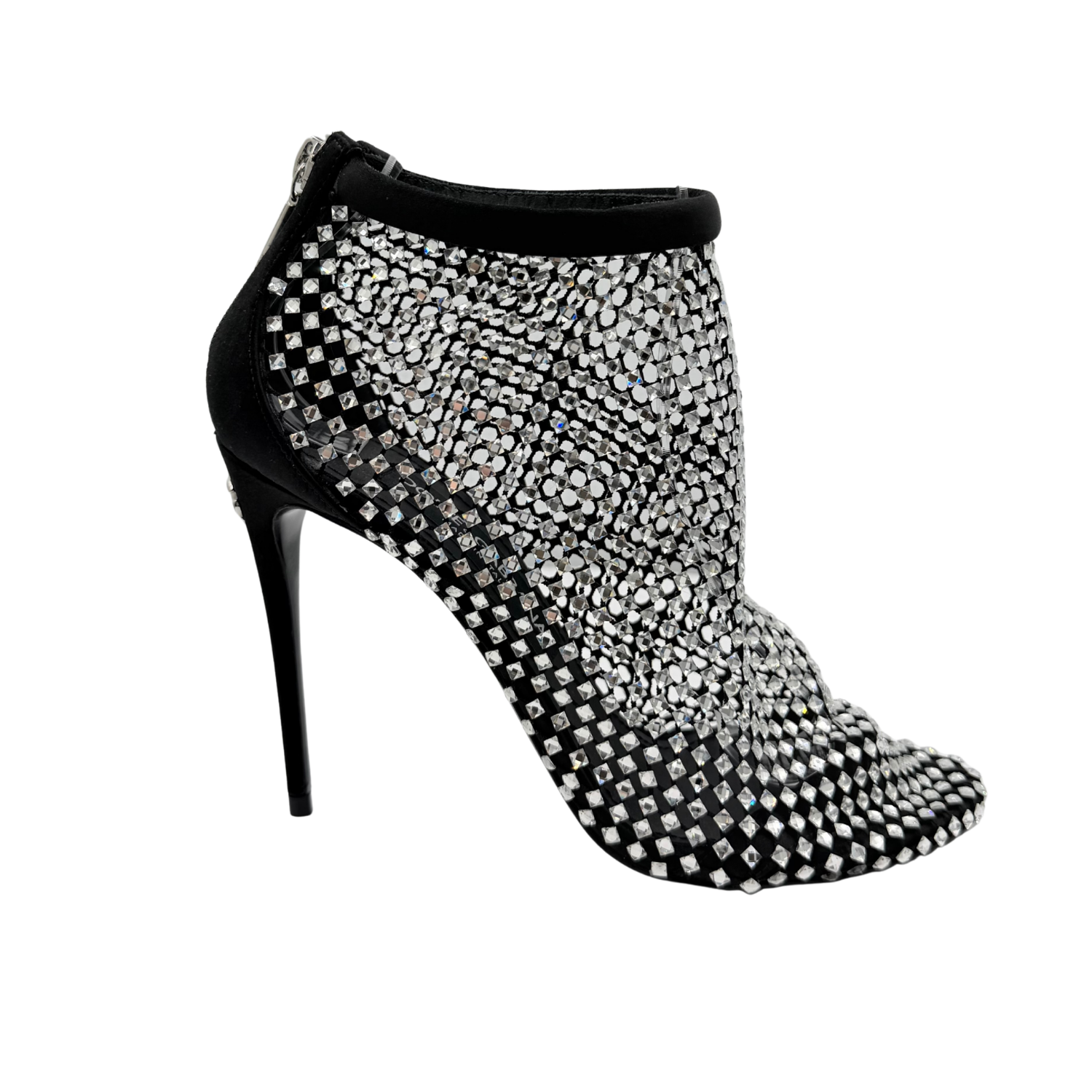 Dolce & Gabbana Strass Net Stiletto Booties Black Size 37.5
