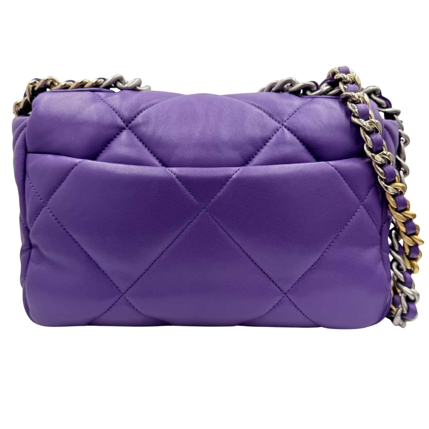 Chanel Small 19 Flap Limited Quilted Lambskin Leather Purple