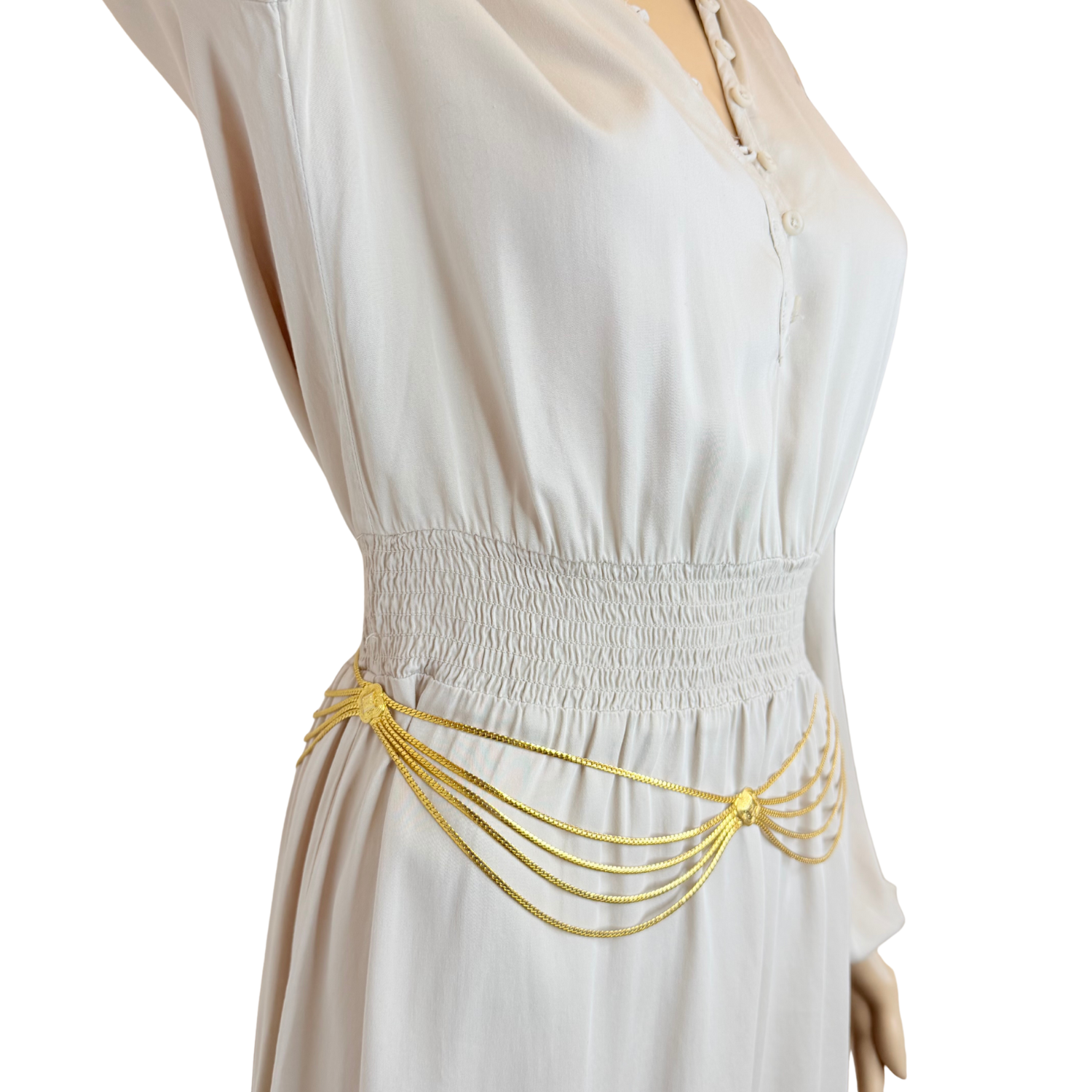 Christian Dior 1980s Draped Strain Chain Belt Gold