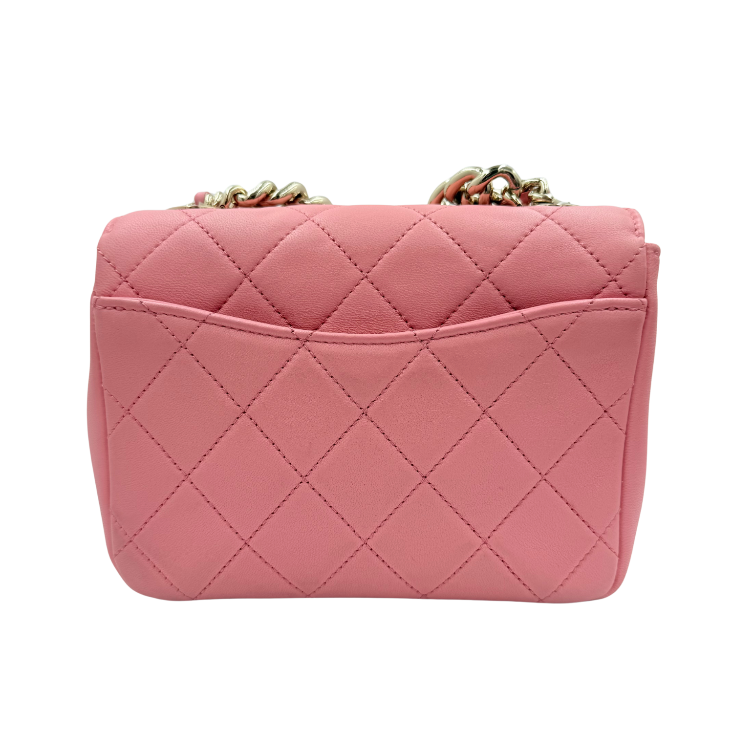 Chanel Small Studded CC Quilted Calfskin Leather Crossbody Bag Pink