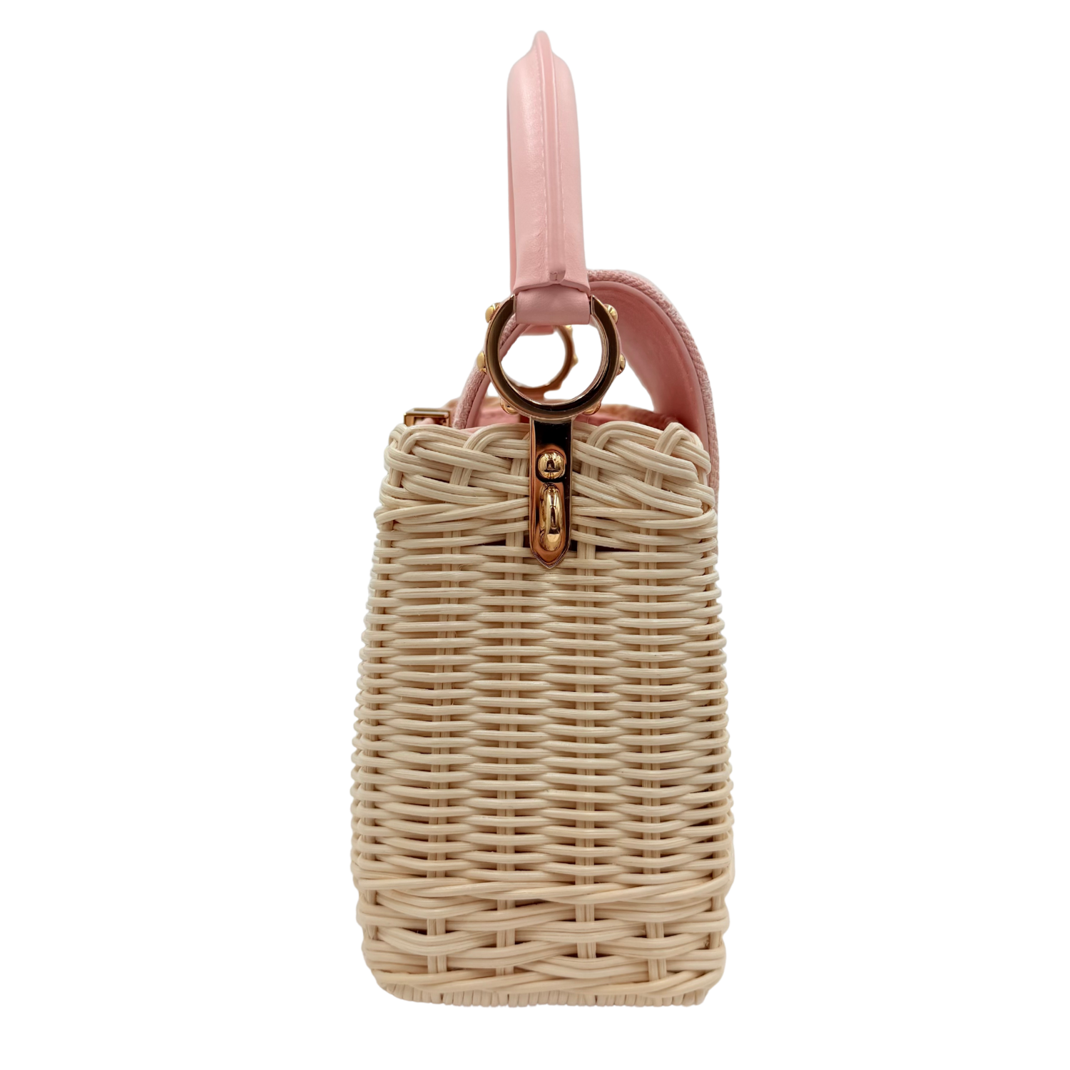 Louis Vuitton Mini Capucine Rattan and Denim Pink