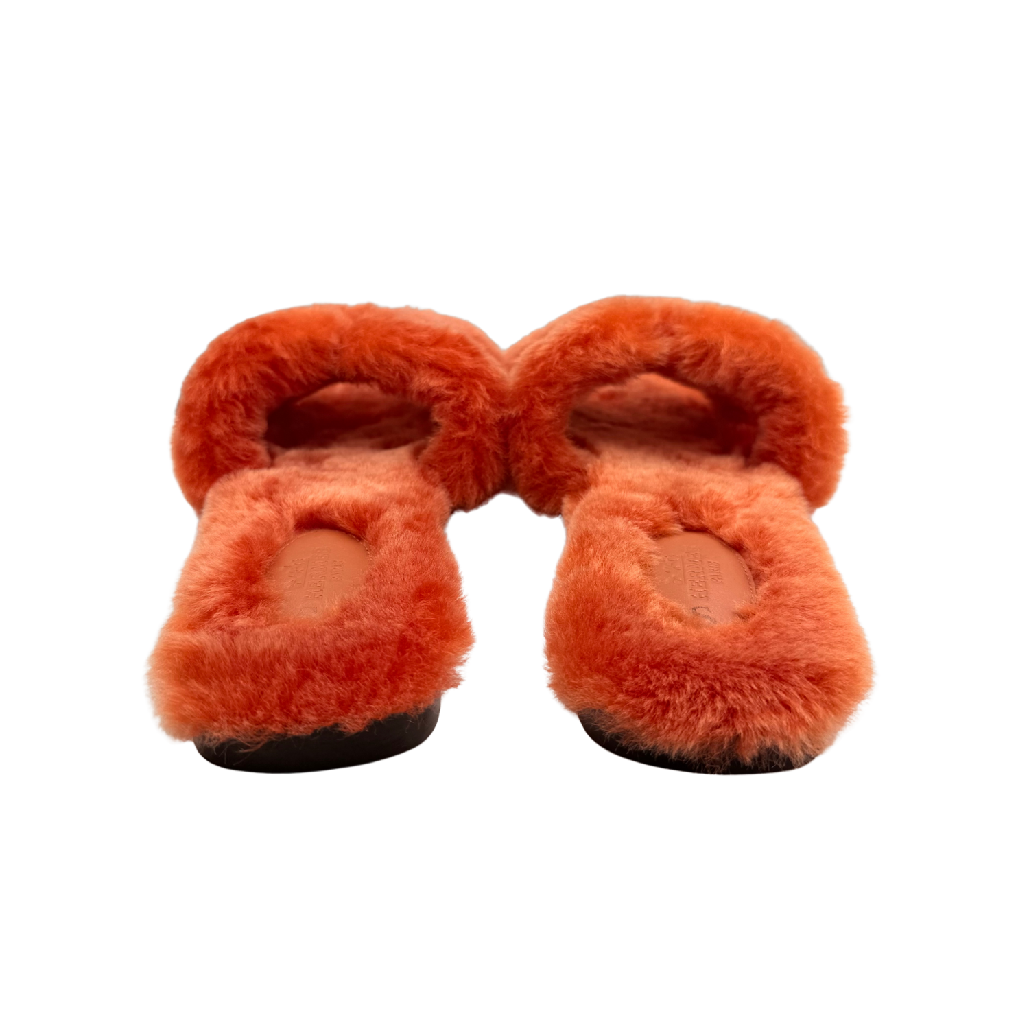 Hermès Shearing Oran Sandals Orange