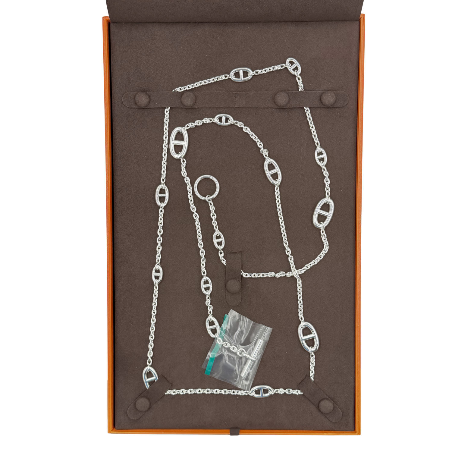 Hermès Farandole 120cm Long Necklace Silver