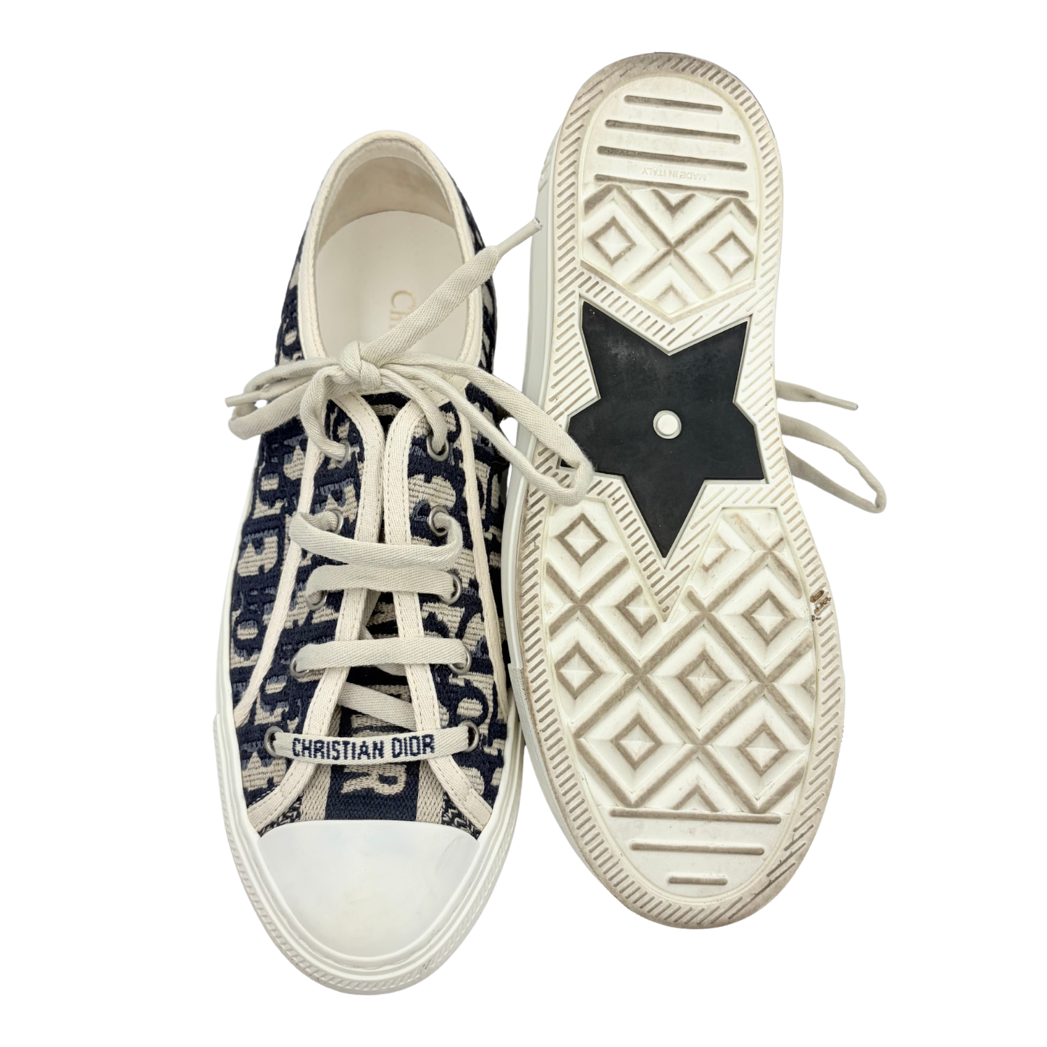 Christian Dior Walk'N Dior Oblique Jacquard Canvas Sneakers Navy