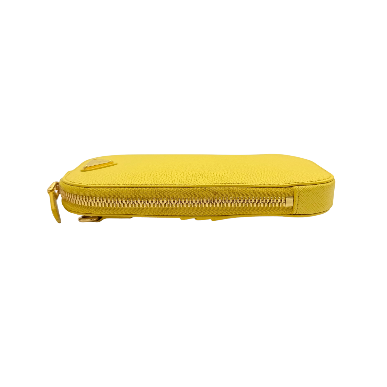Saffiano Leather Phone Crossbody Bag Yellow