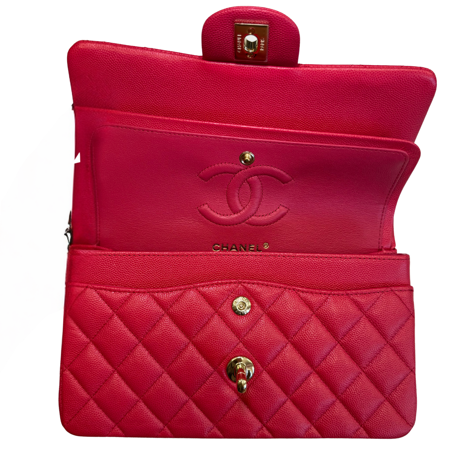 Chanel Small Classic Double Flap Raspberry Red