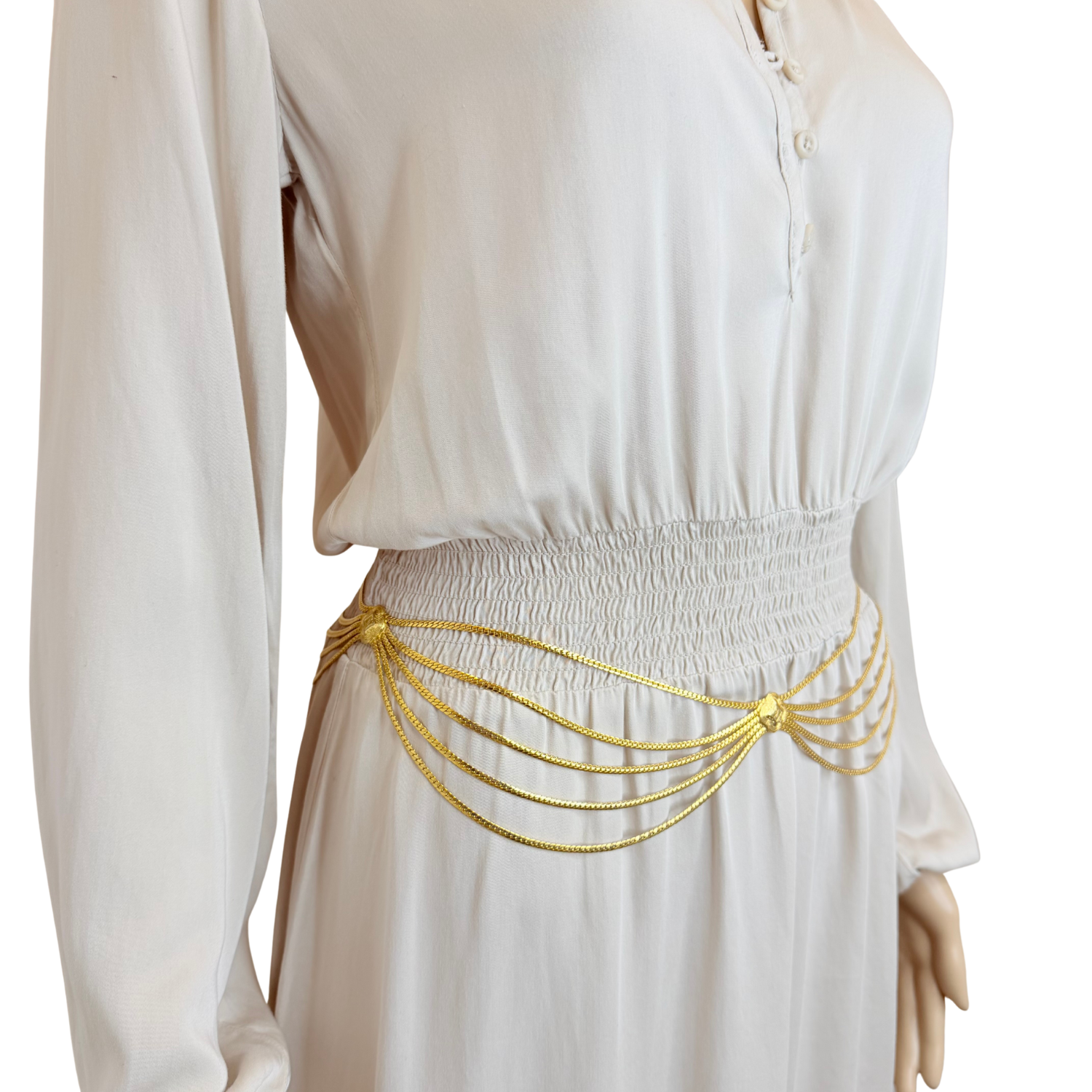 Christian Dior 1980s Draped Strain Chain Belt Gold