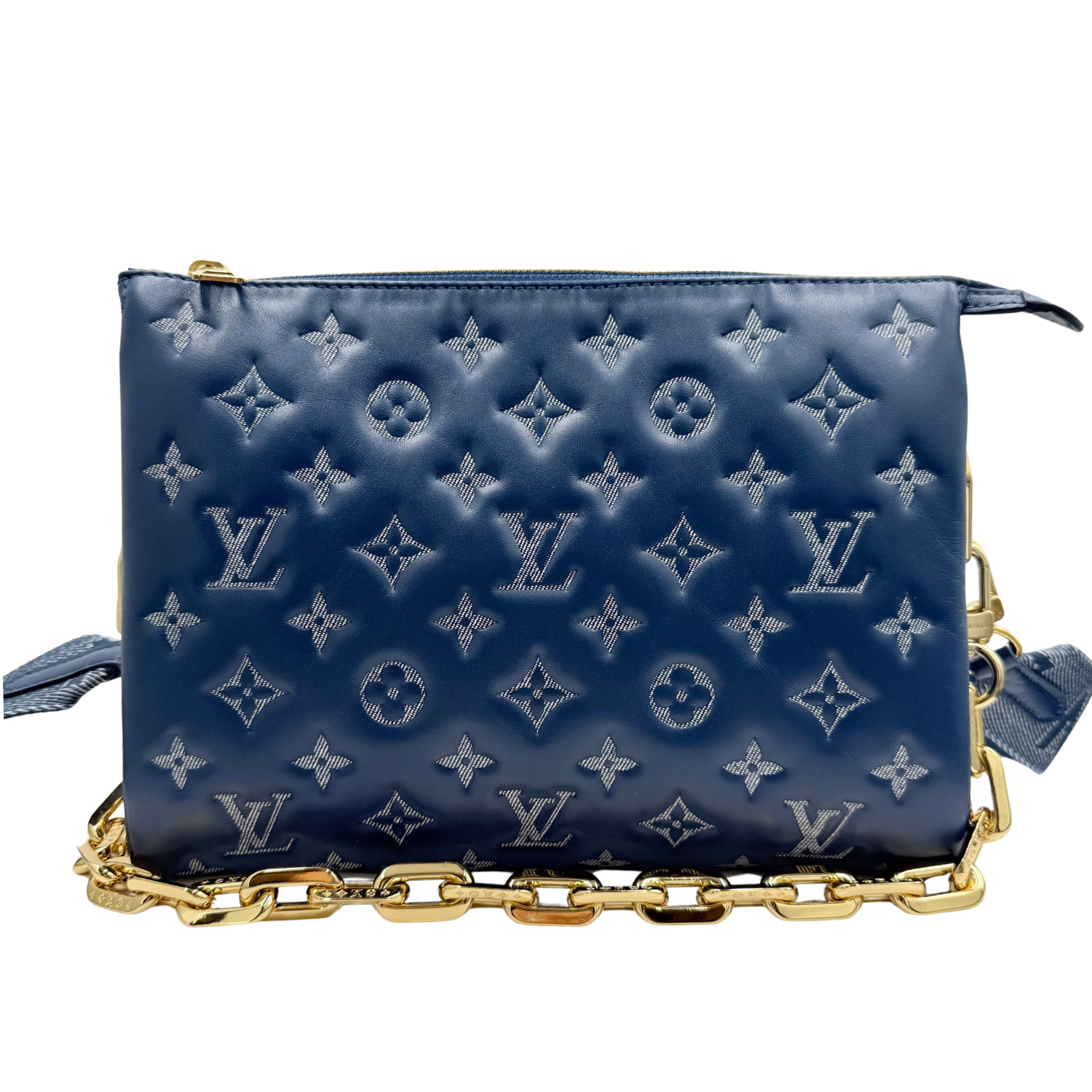 Louis Vuitton Embossed Coussin PM Denim Bleu
