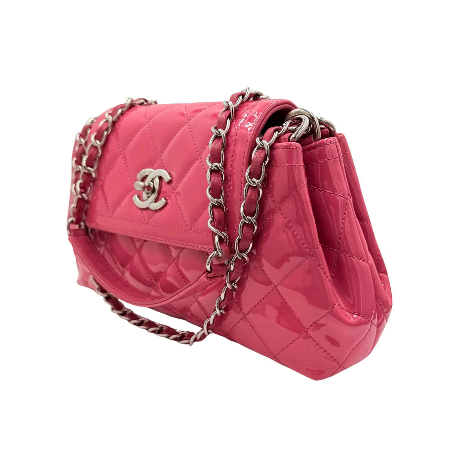 Small Coco Shine Accordion Bag Pink