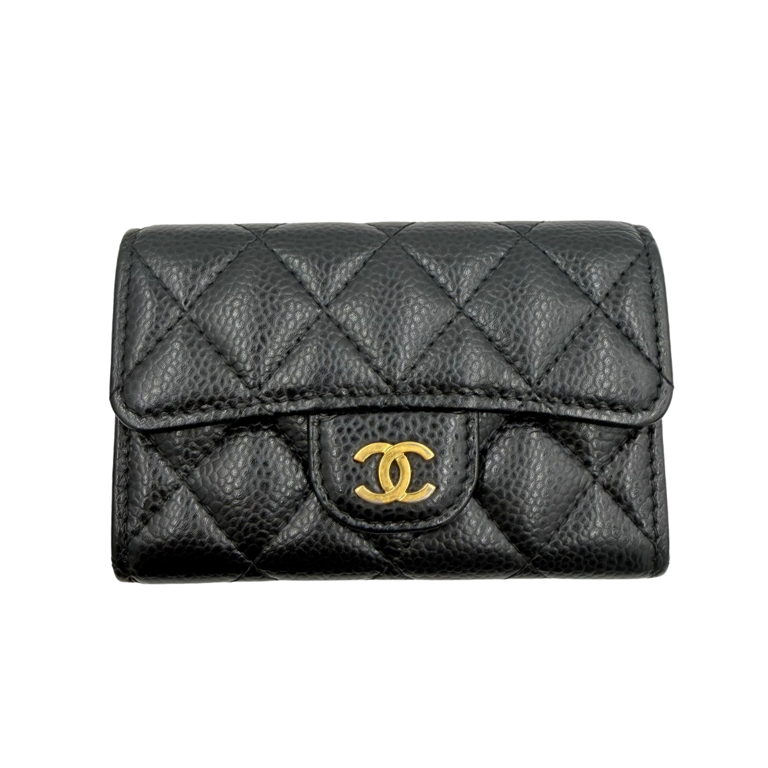 Small Caviar Card Case Black