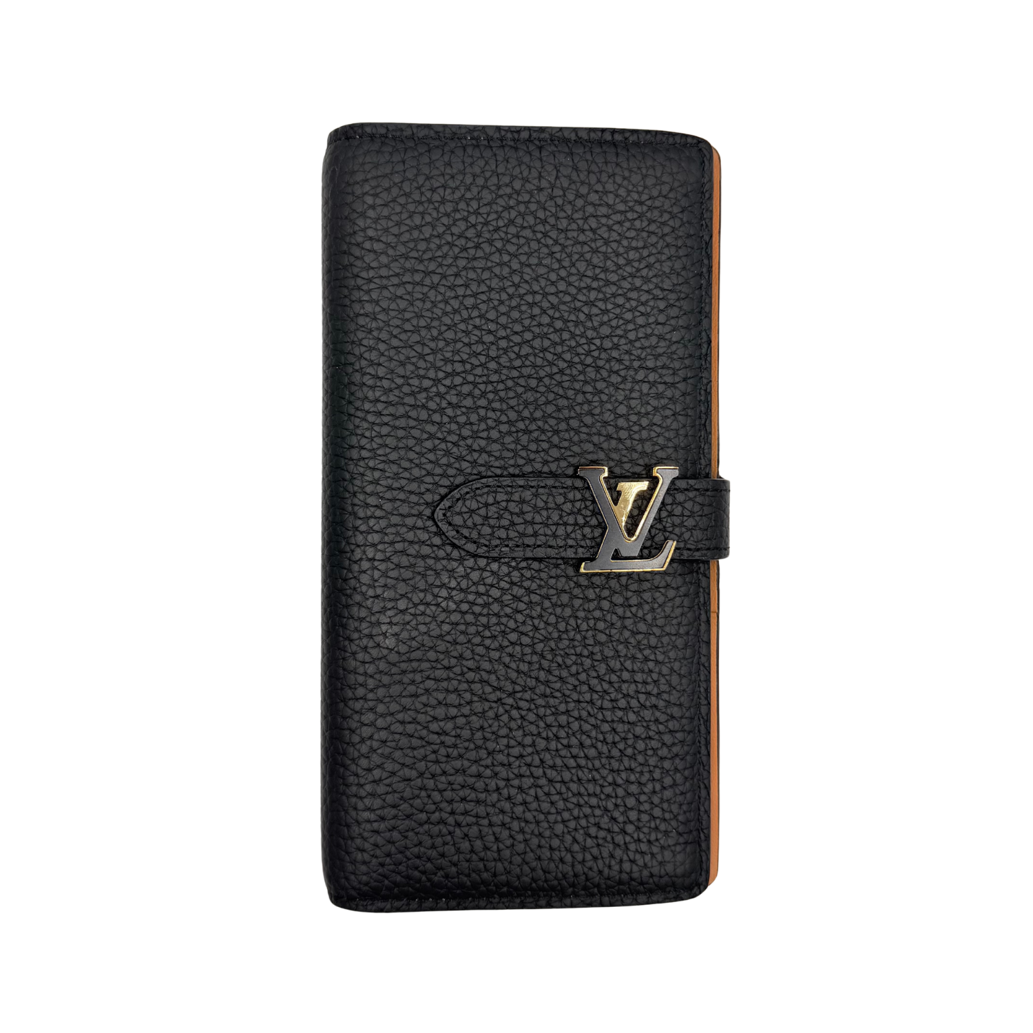 Louis Vuitton Taurillon LV Vertical Capucines Wallet Black Arizona