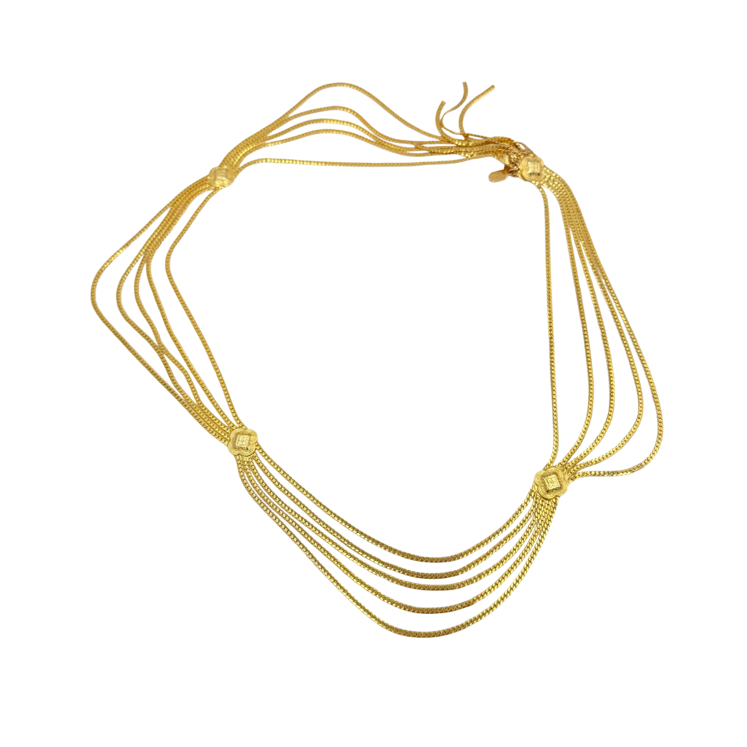 Christian Dior 1980s Draped Strain Chain Belt Gold