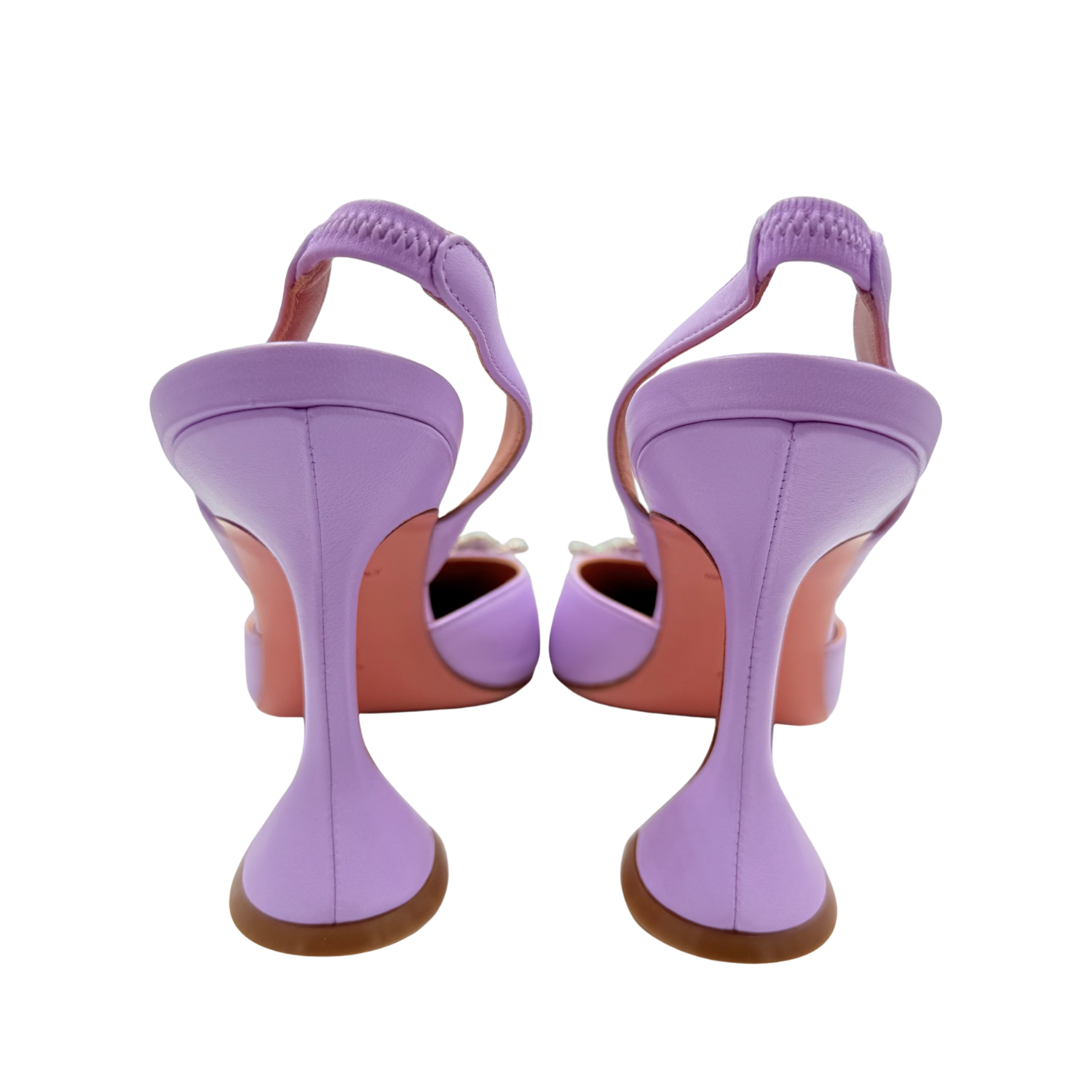 Amina Muaddi Begum Slingback Block Heels Violet